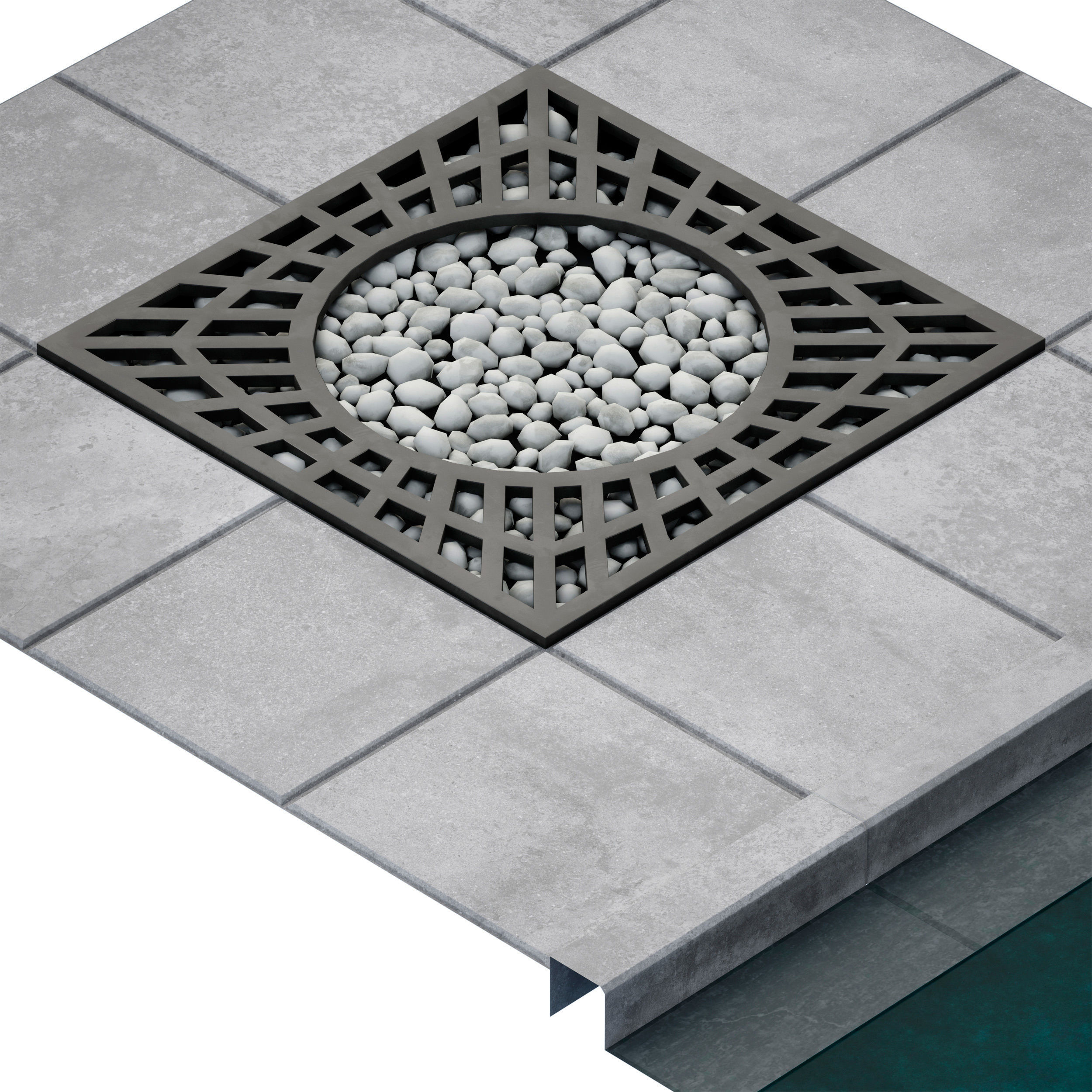 Pavement curb path tile 3D model_7