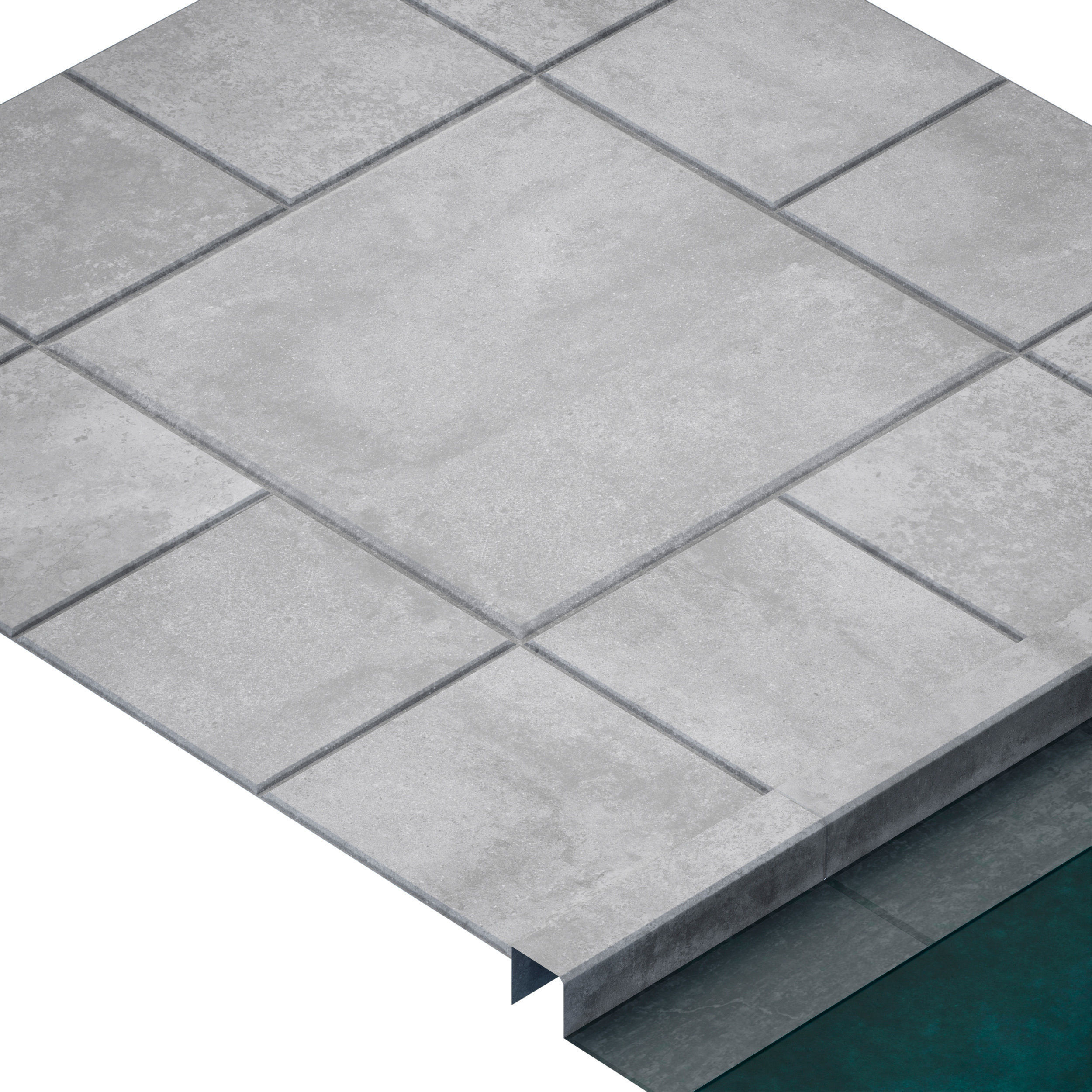 Pavement curb path tile 3D model_9