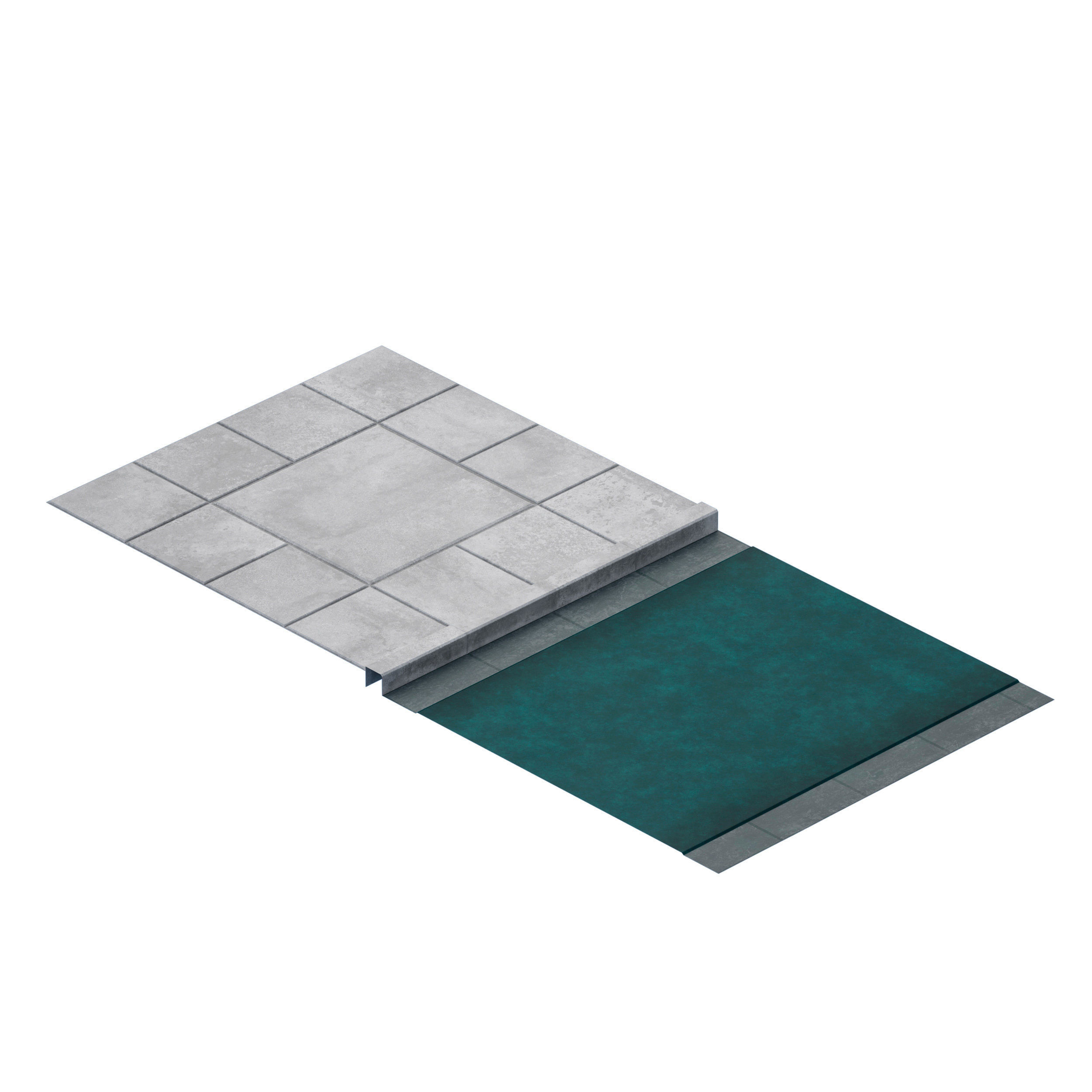 Pavement curb path tile 3D model_3