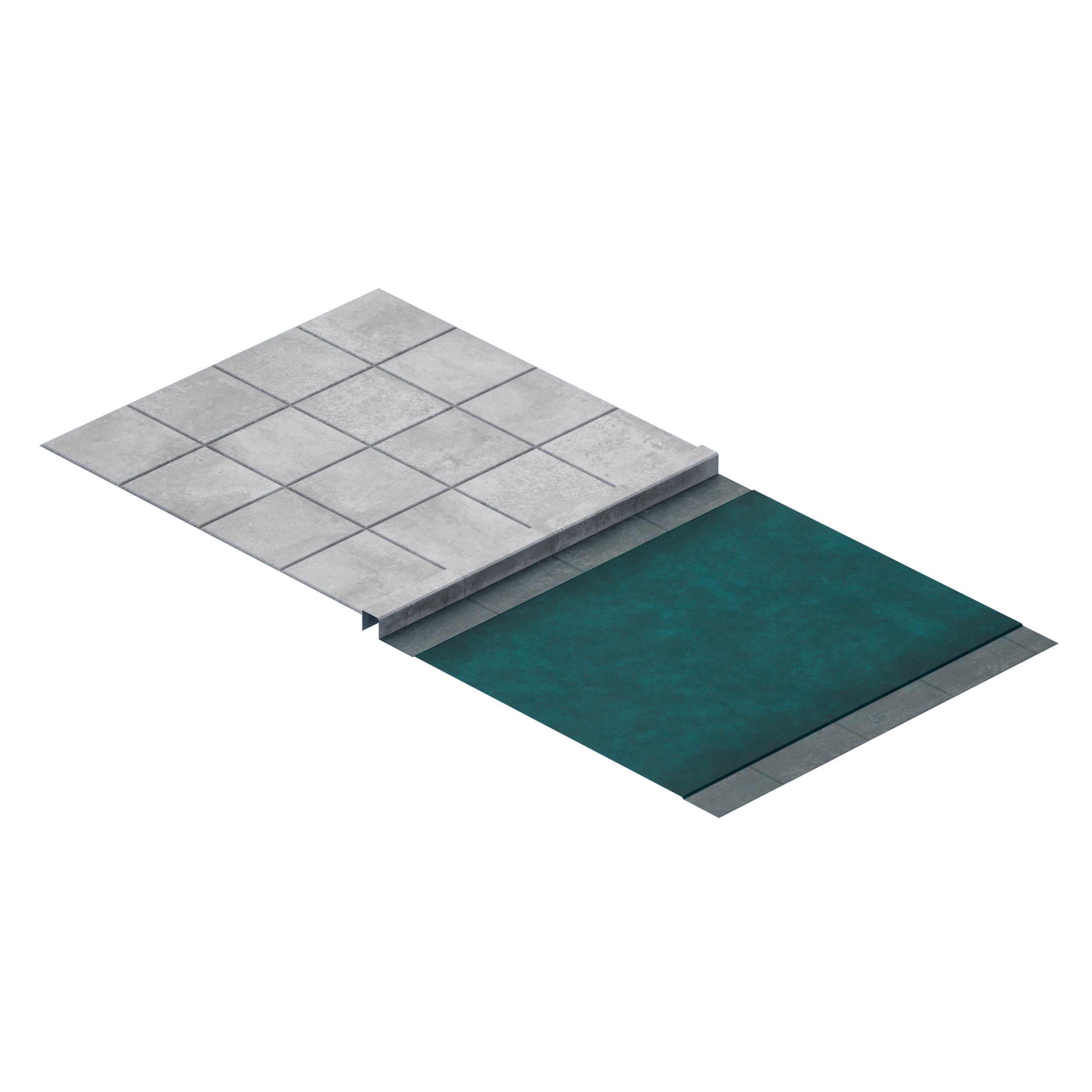 Pavement curb path tile 3D model_1