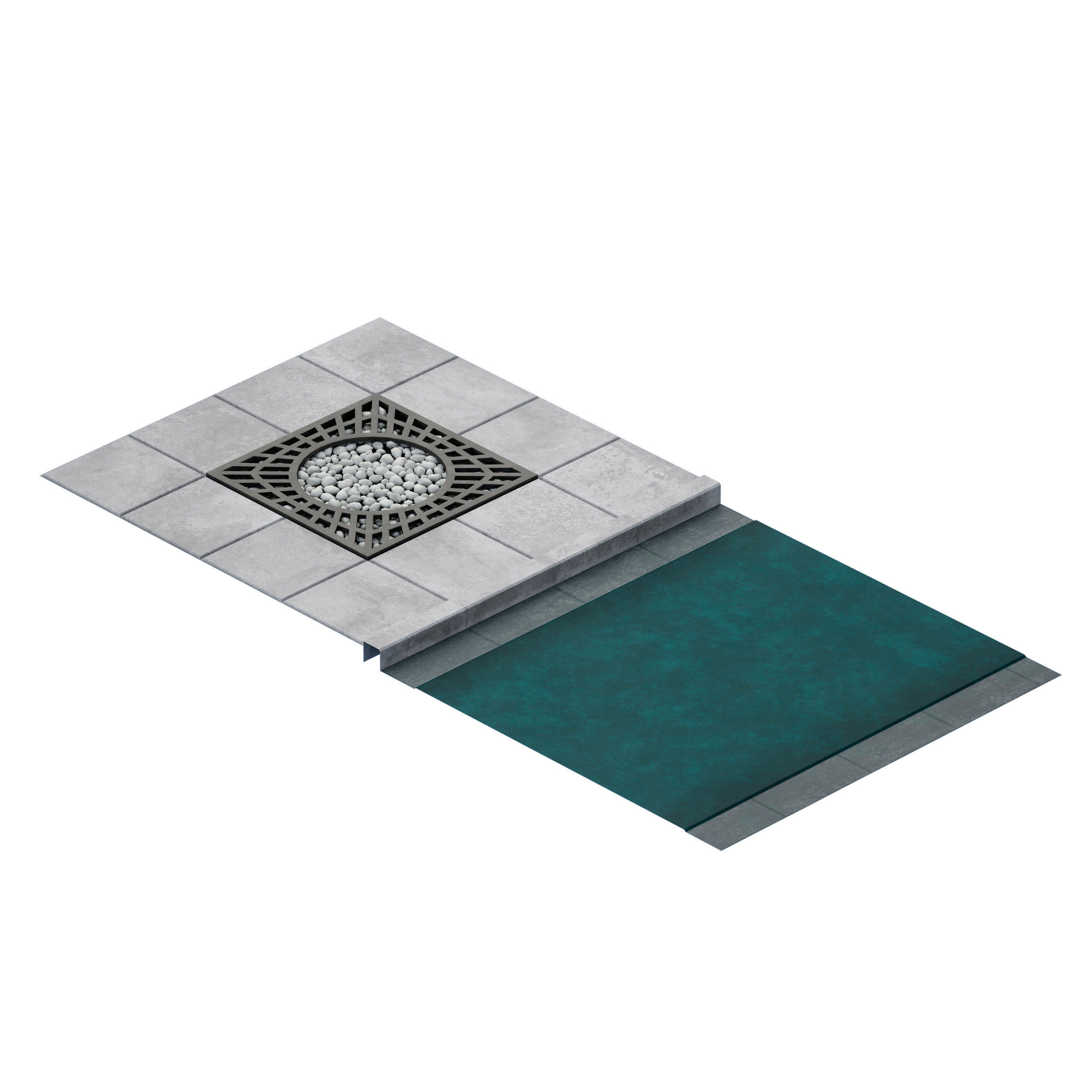 Pavement curb path tile 3D model_6