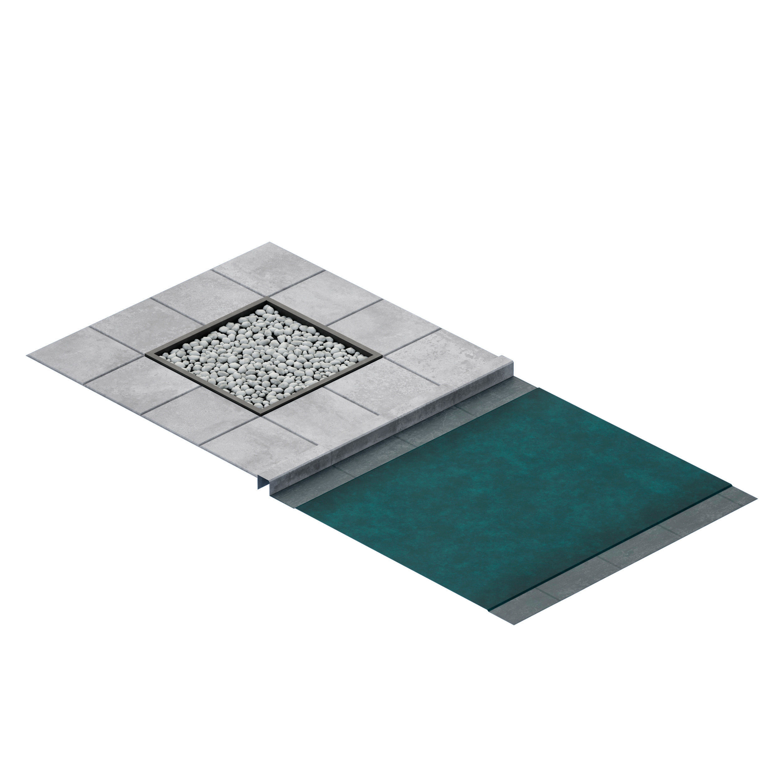 Pavement curb path tile 3D model_5