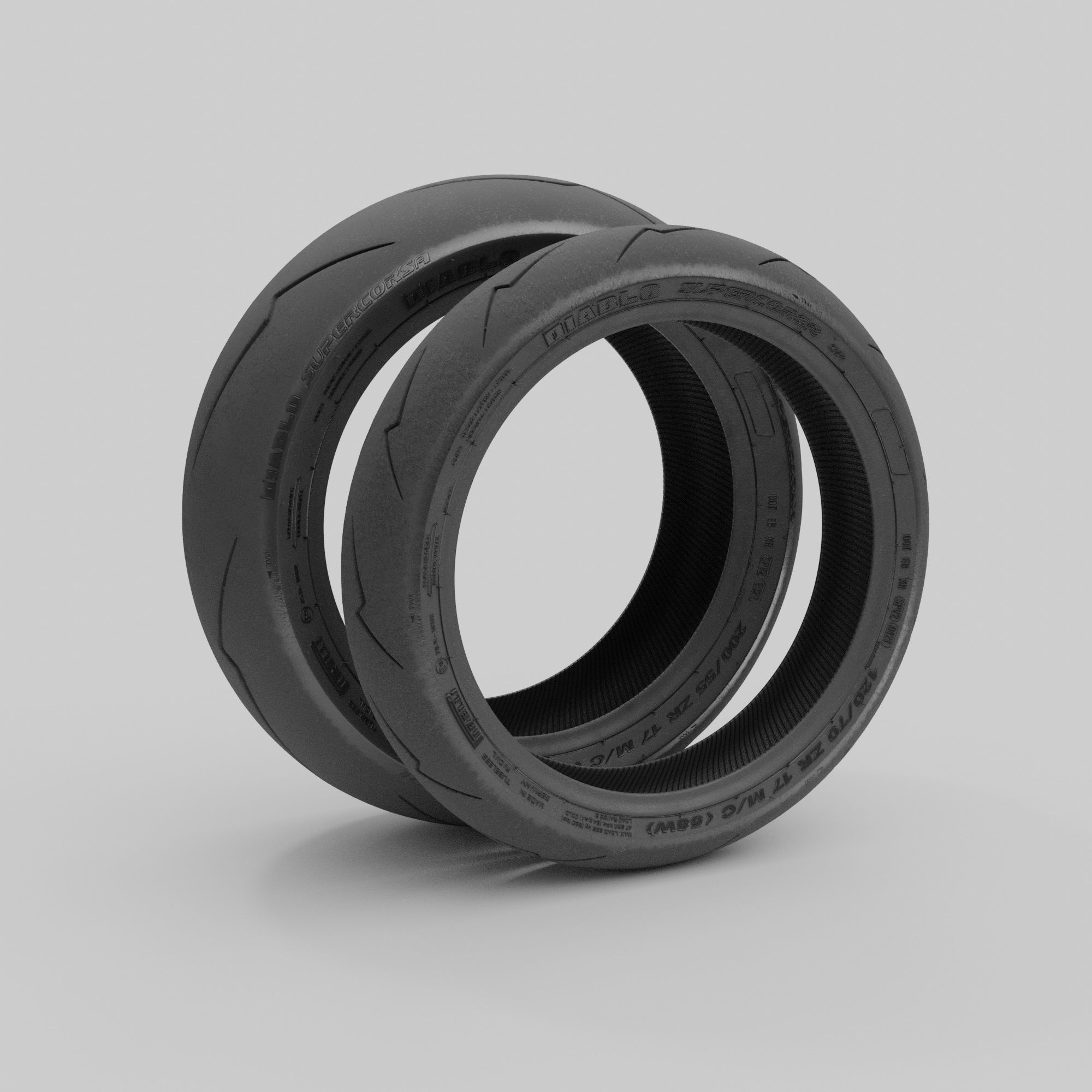 Pirelli Supercorsa SP V2 Motorcycle Tires 3D Models 3D model_8