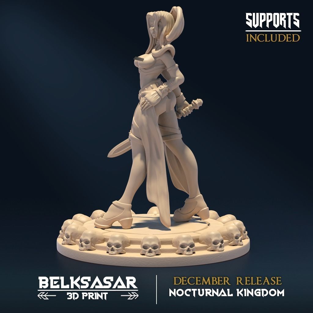 Matriarch Vampiress Pin Up C Nude and Normal 3D print model_1