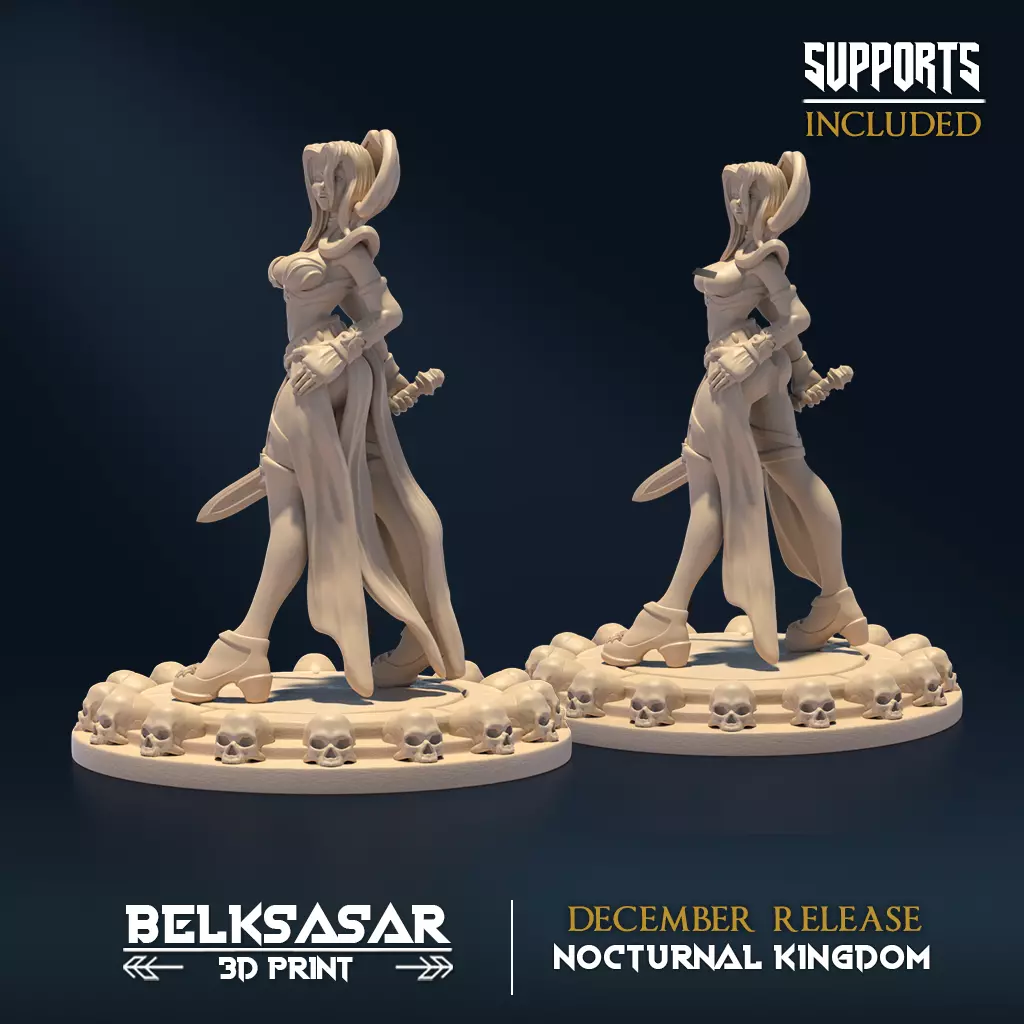 Matriarch Vampiress Pin Up C Nude and Normal 3D print model_0