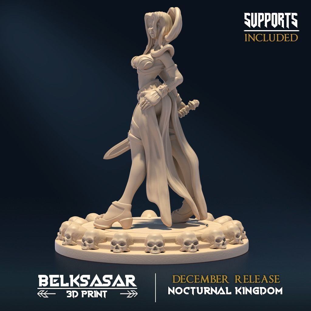 Matriarch Vampiress Pin Up C Nude and Normal 3D print model_2