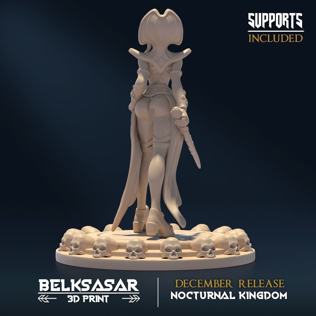 Matriarch Vampiress Pin Up C Nude and Normal 3D print model_3