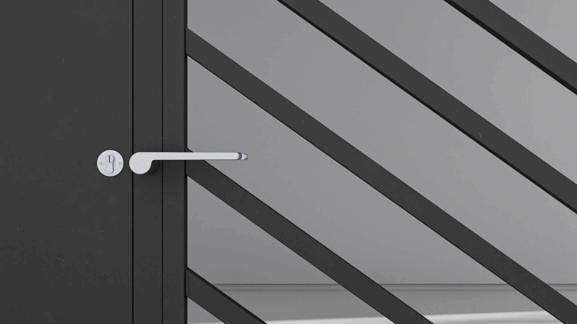 Aluminium door 24 3D model_4