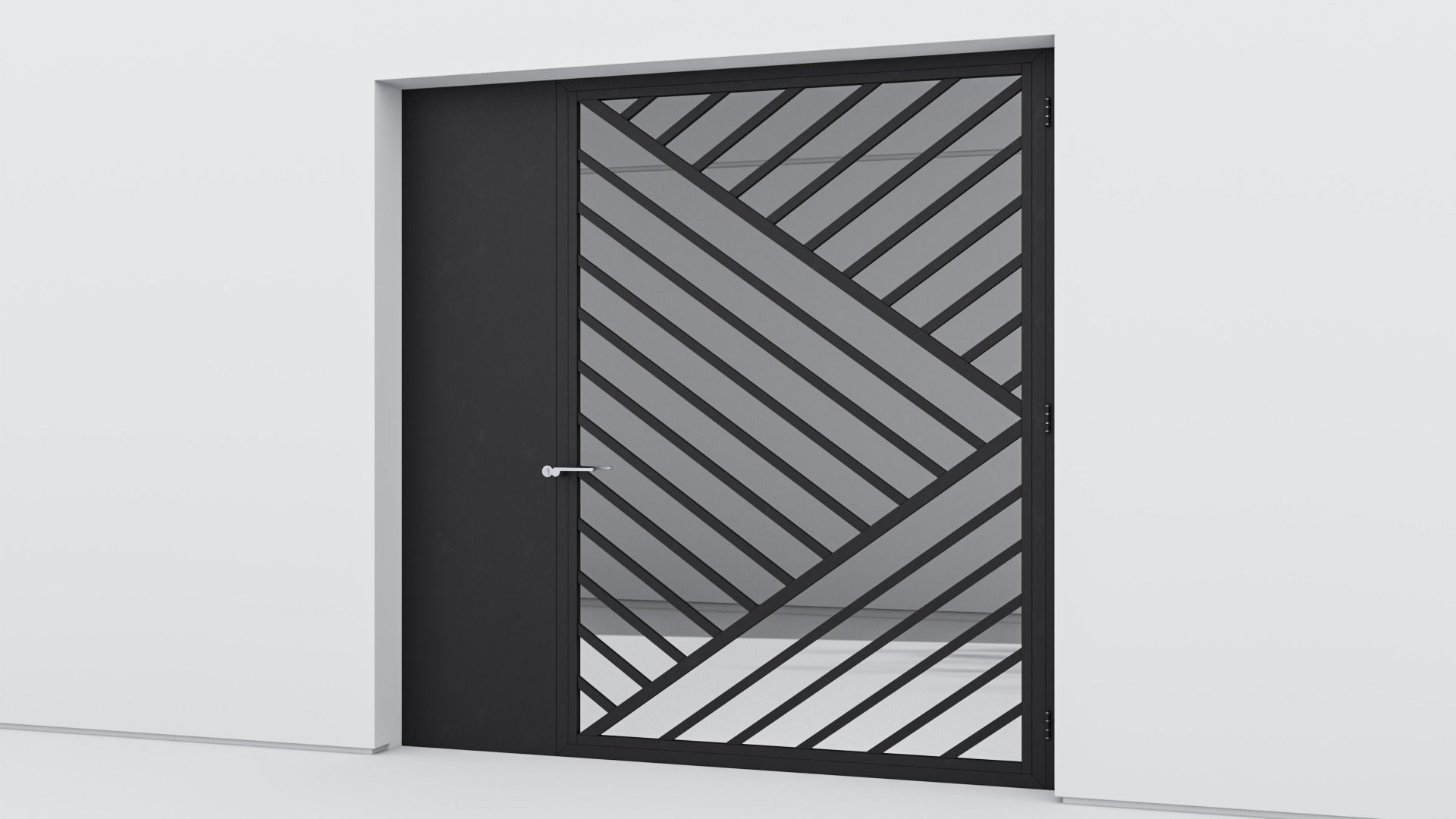 Aluminium door 24 3D model_1