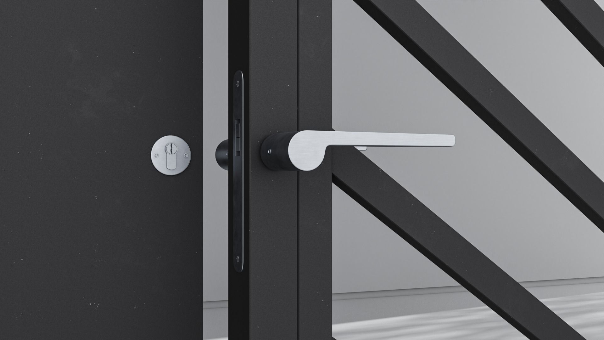 Aluminium door 24 3D model_2