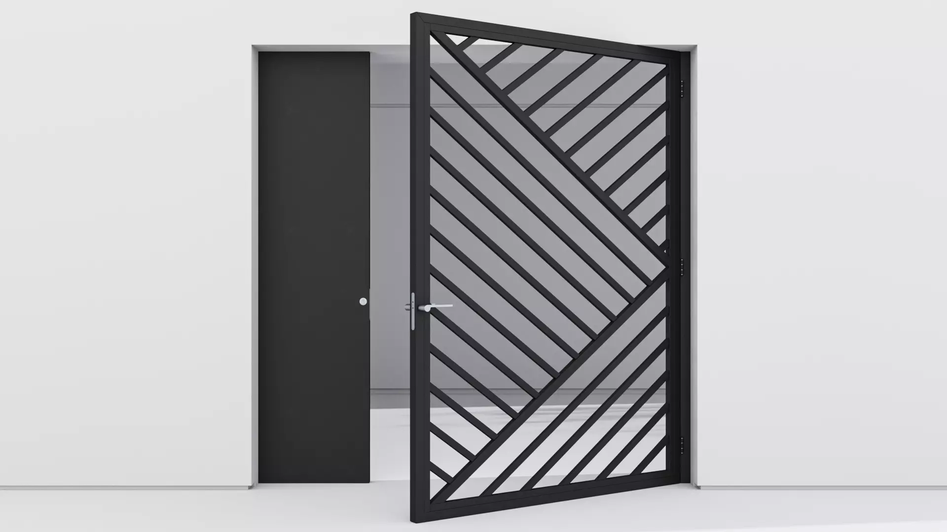 Aluminium door 24 3D model_0