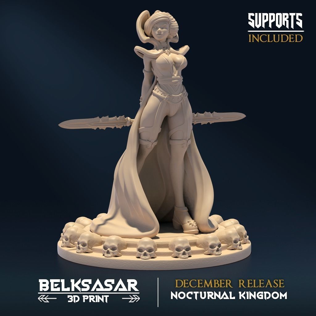 Matriarch Vampiress Pin Up Set x3 3D print model_1