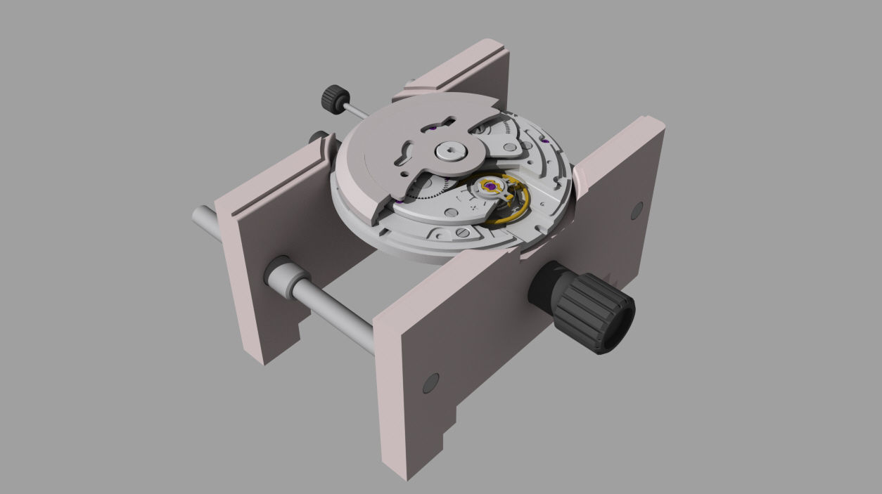 NH35 watch movement mounted 3D model_8