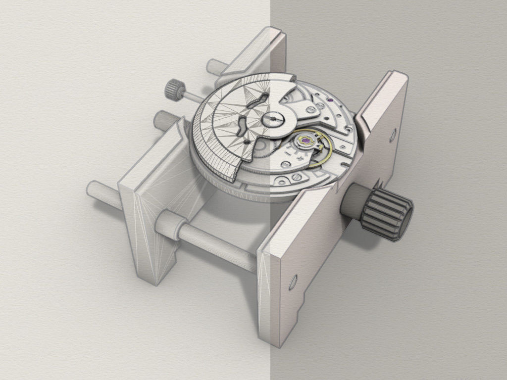 NH35 watch movement mounted 3D model_12
