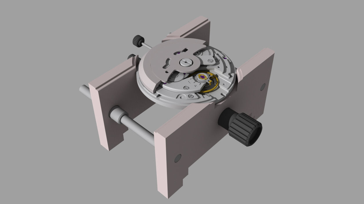 NH35 watch movement mounted 3D model_7