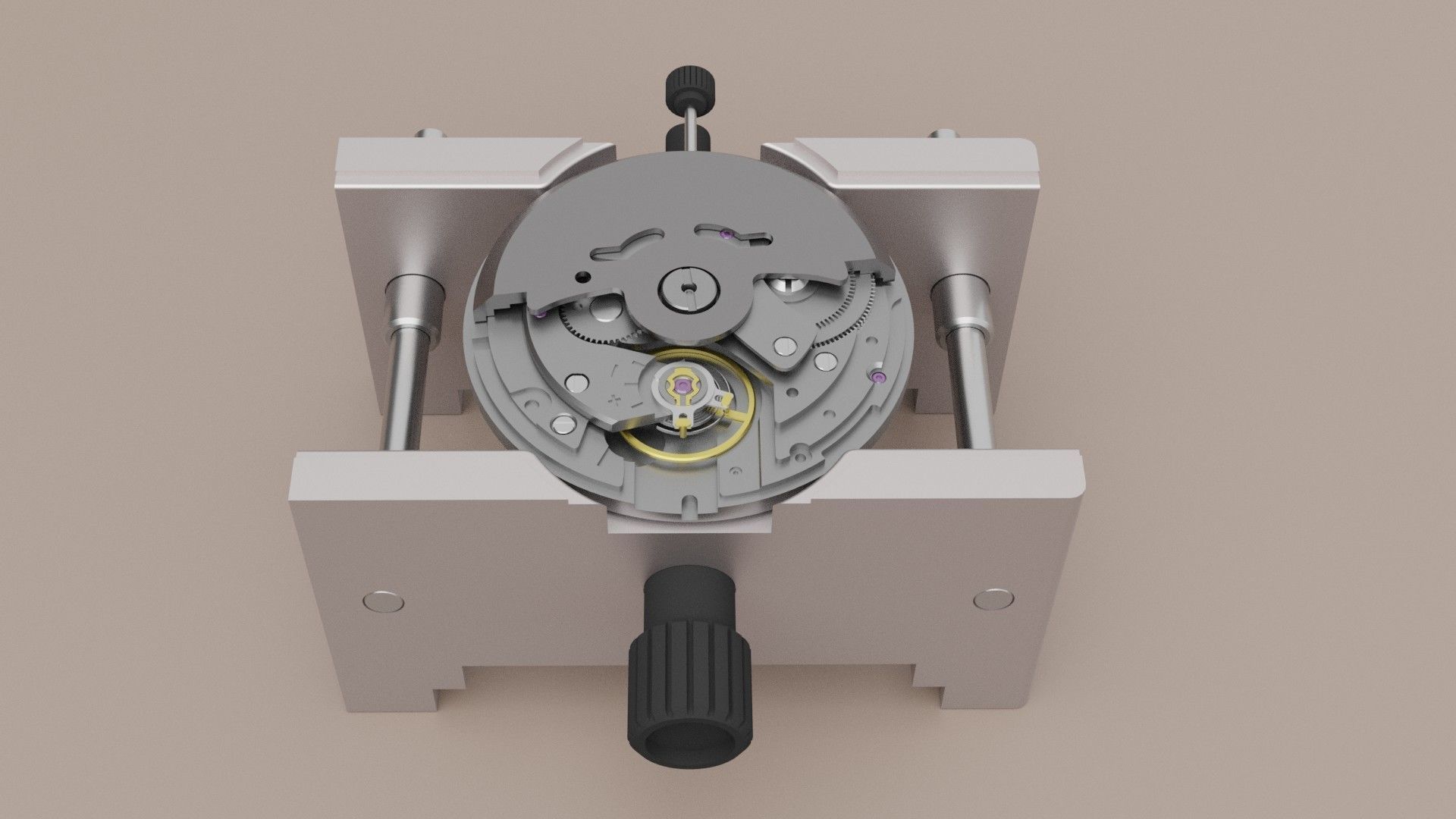 NH35 watch movement mounted 3D model_3