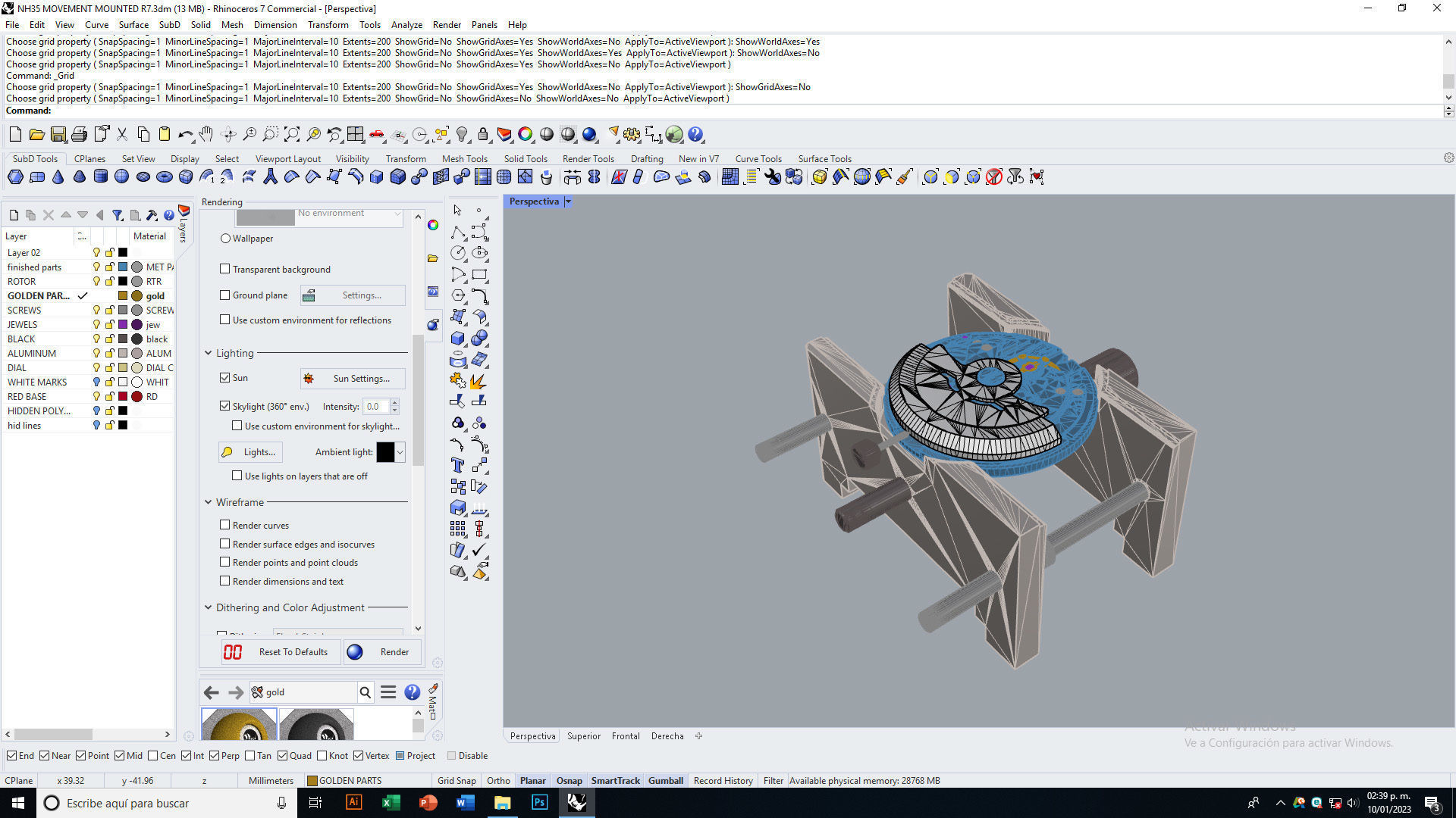 NH35 watch movement mounted 3D model_18