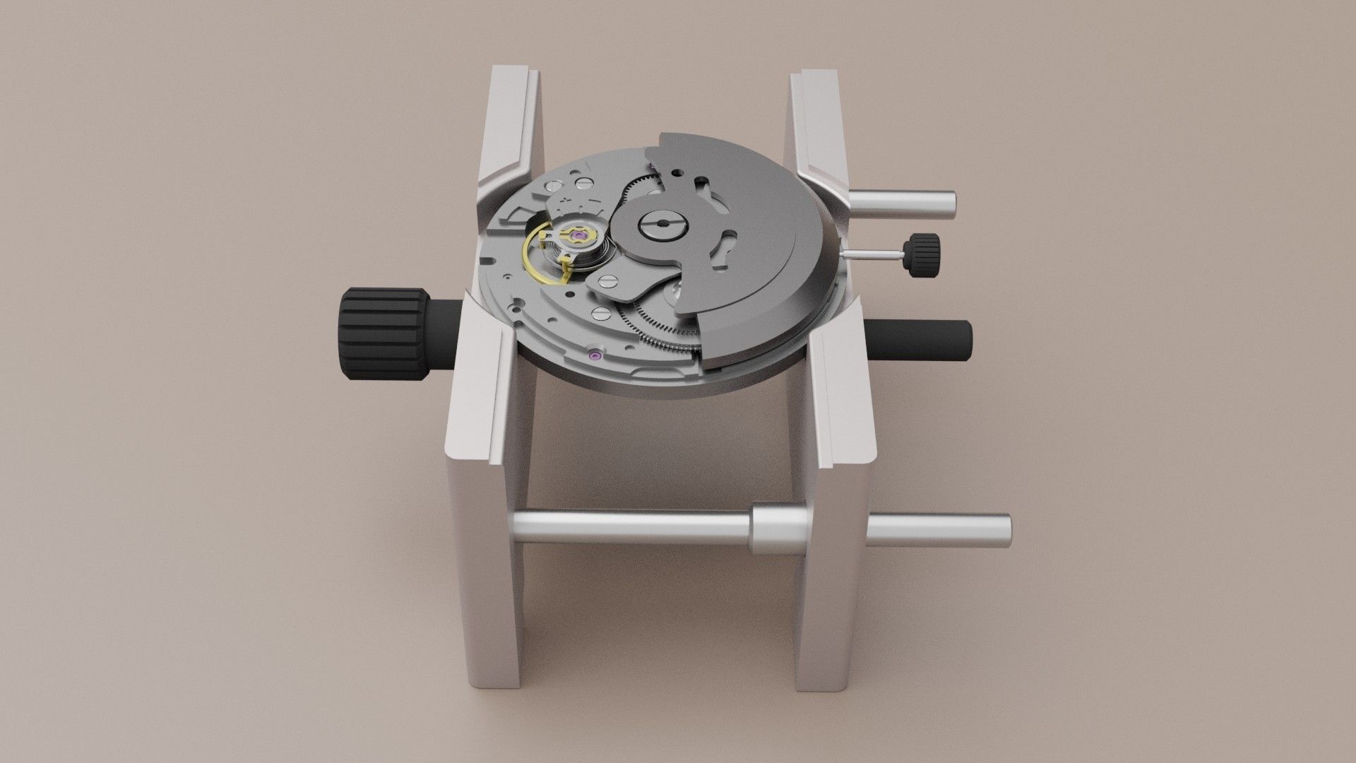 NH35 watch movement mounted 3D model_1