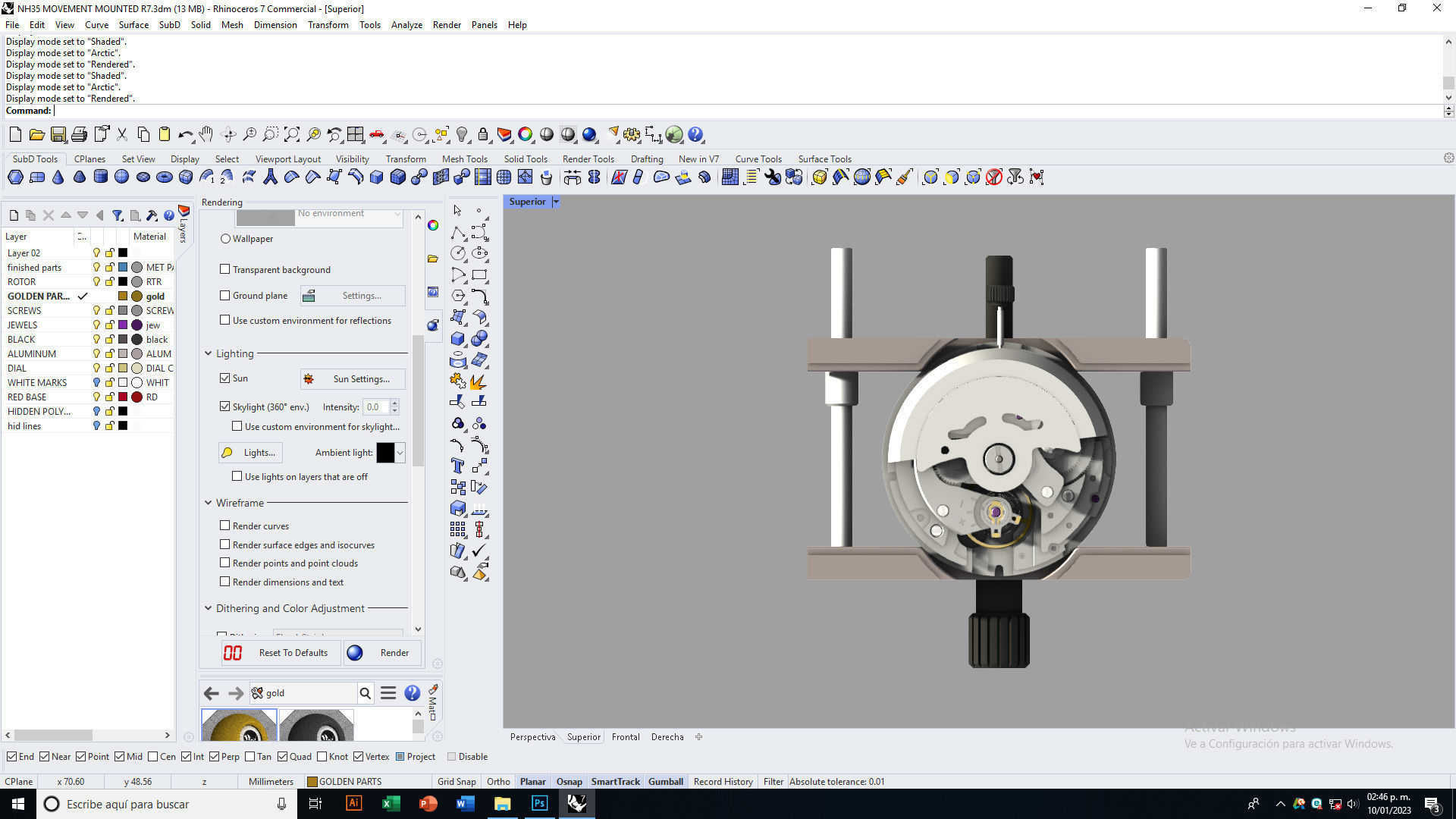 NH35 watch movement mounted 3D model_25