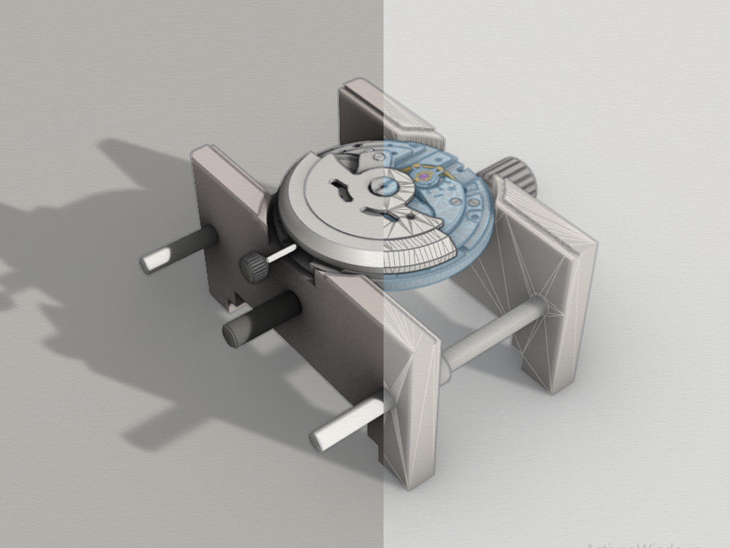 NH35 watch movement mounted 3D model_14