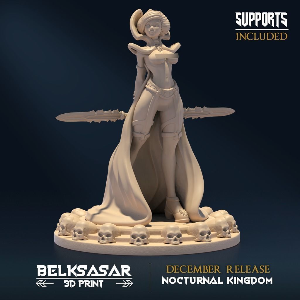 Matriarch Vampiress Pin Up Nude and Normal Set x6 3D print model_1