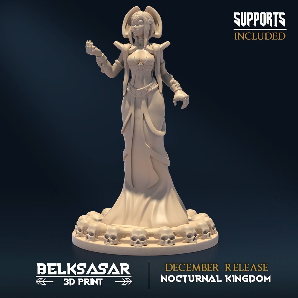 Matriarch Vampiress Pin Up Nude and Normal Set x6 3D print model_9