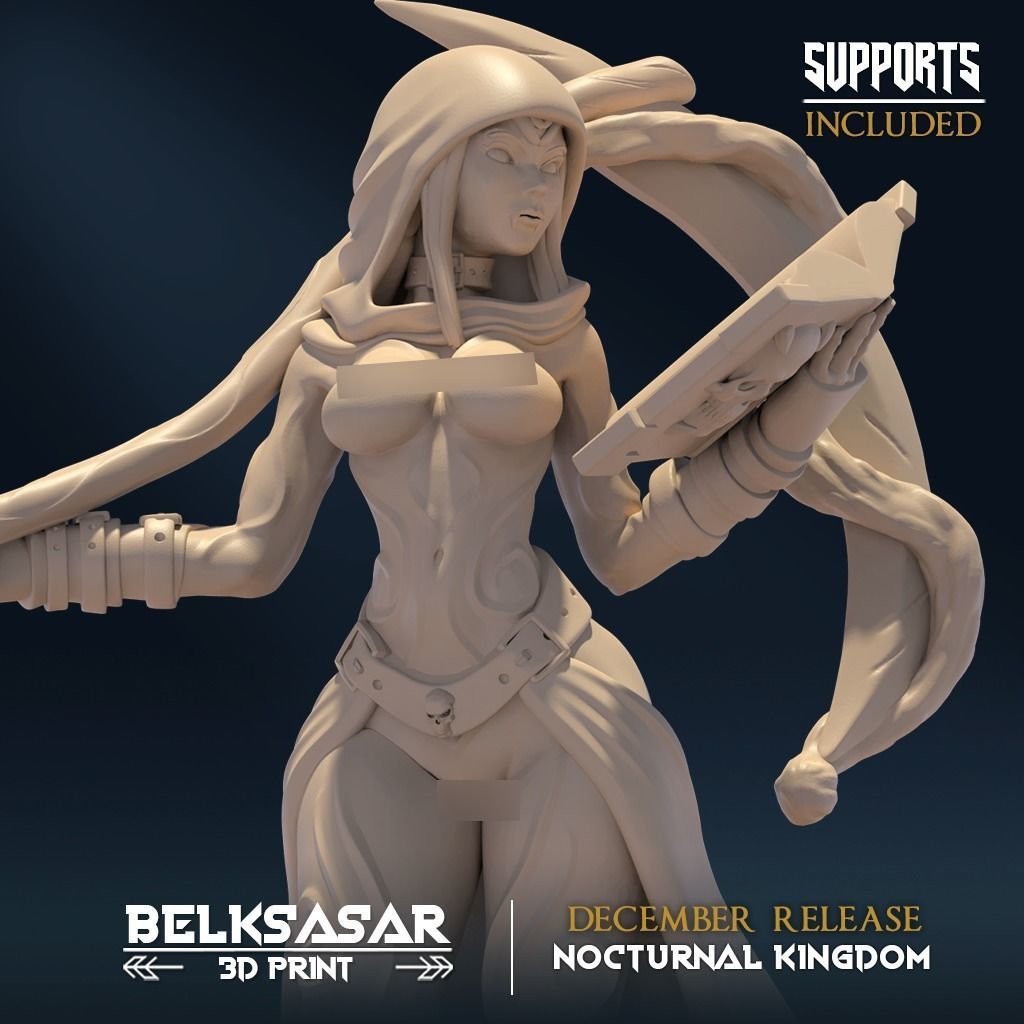 Nocturnal Bloodmage Nude and Normal Set x8 3D print model_2