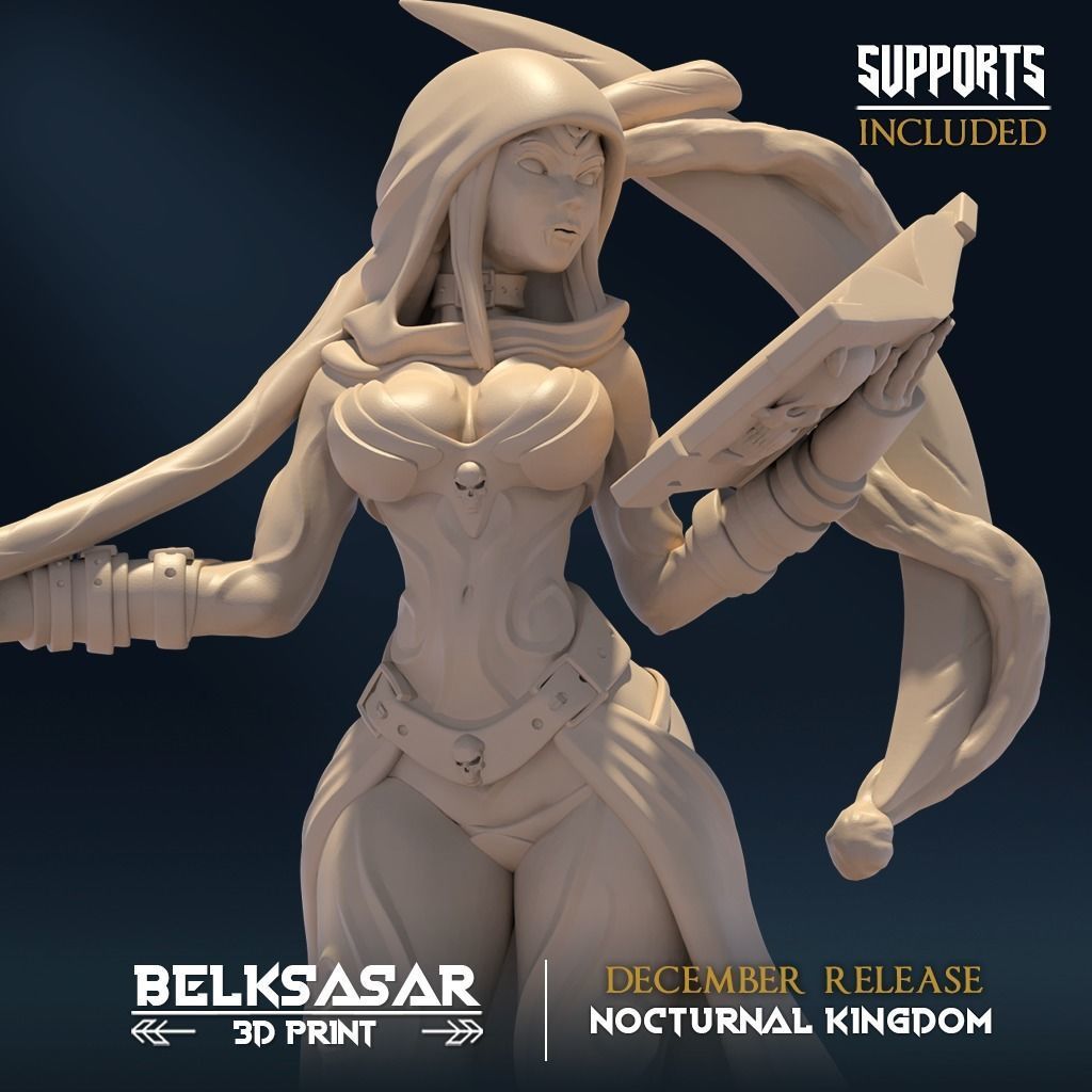 Nocturnal Bloodmage Nude and Normal Set x8 3D print model_4