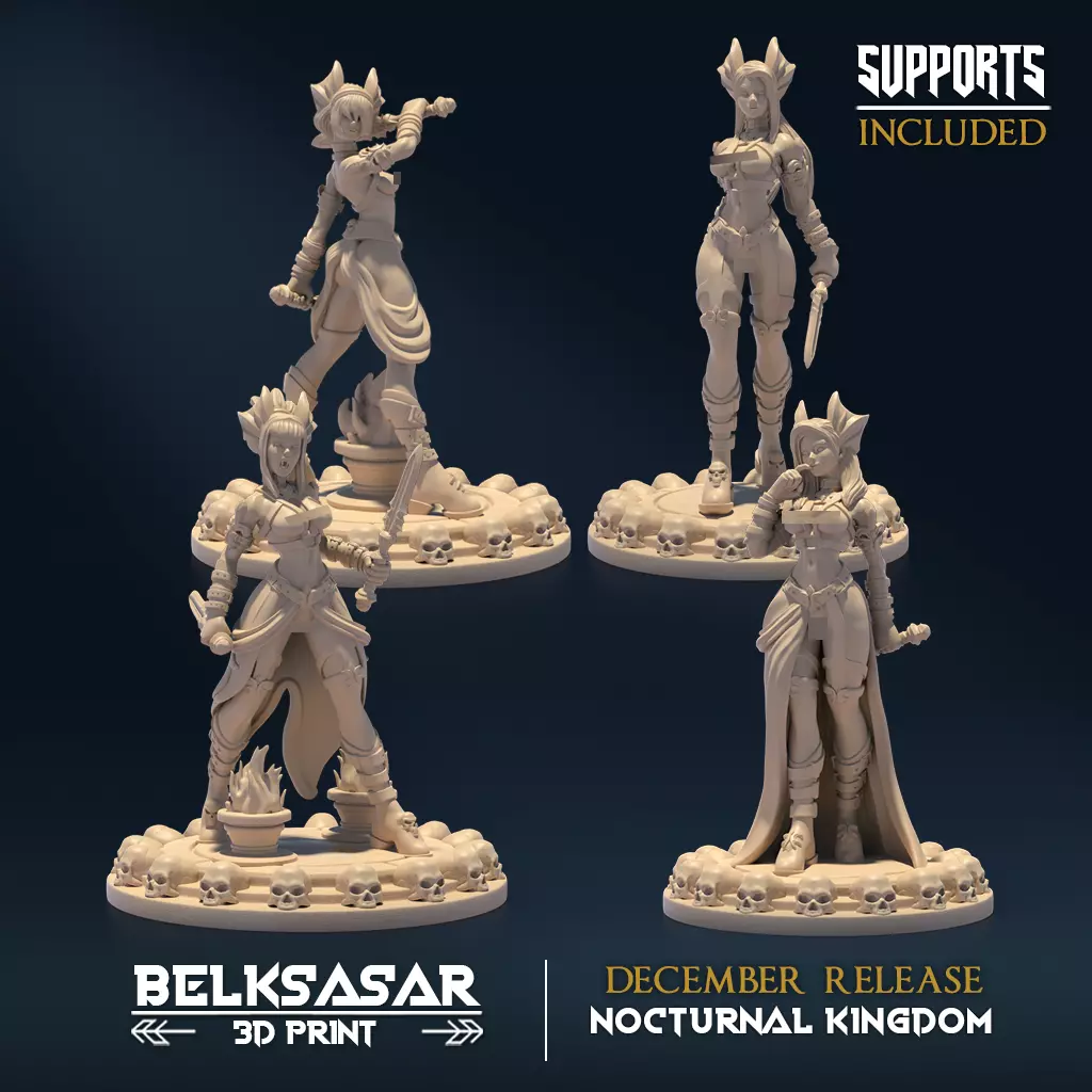 Nocturnal Seductive Nude Set x4 3D print model_0