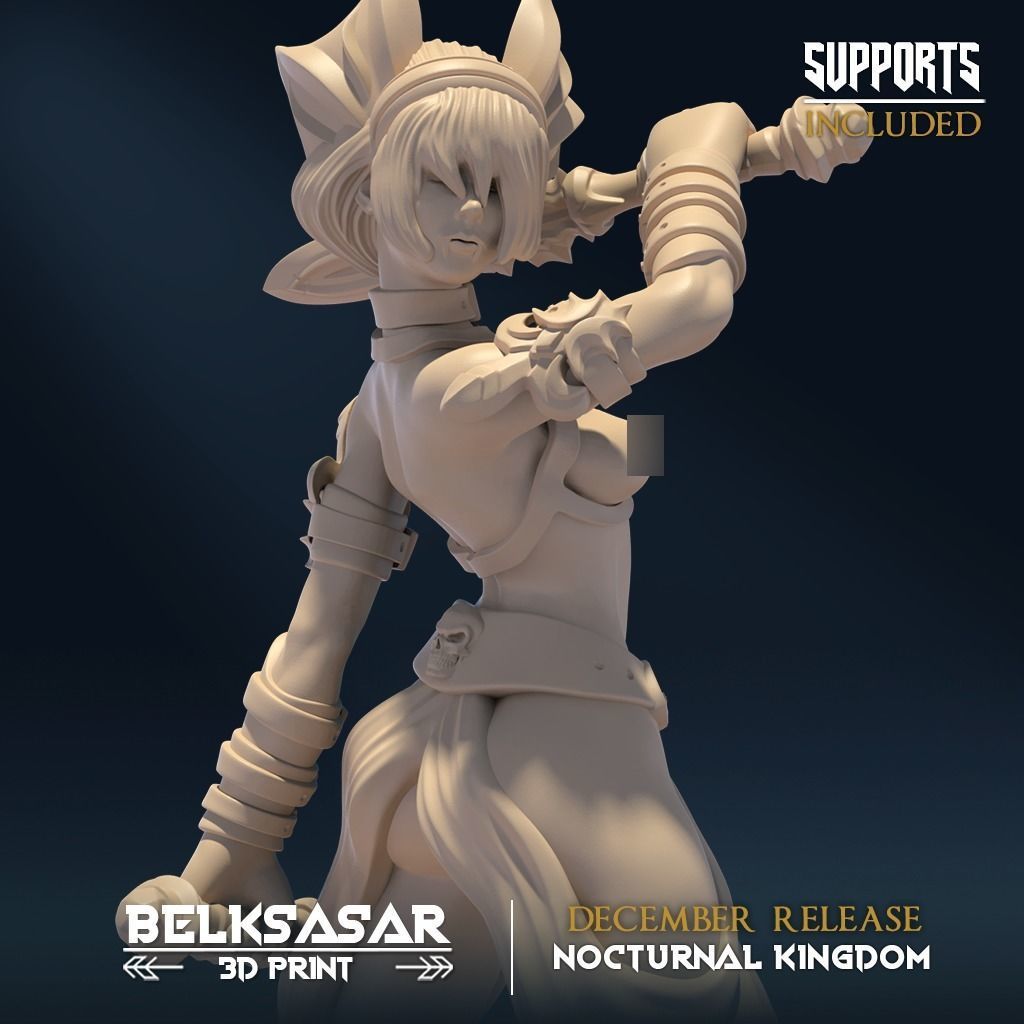 Nocturnal Seductive Nude Set x4 3D print model_6