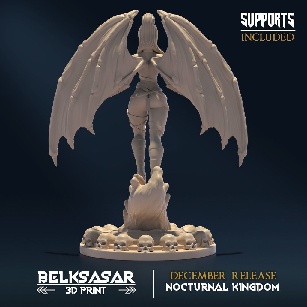 Nocturnal Wings A Nude and Normal 3D print model_3