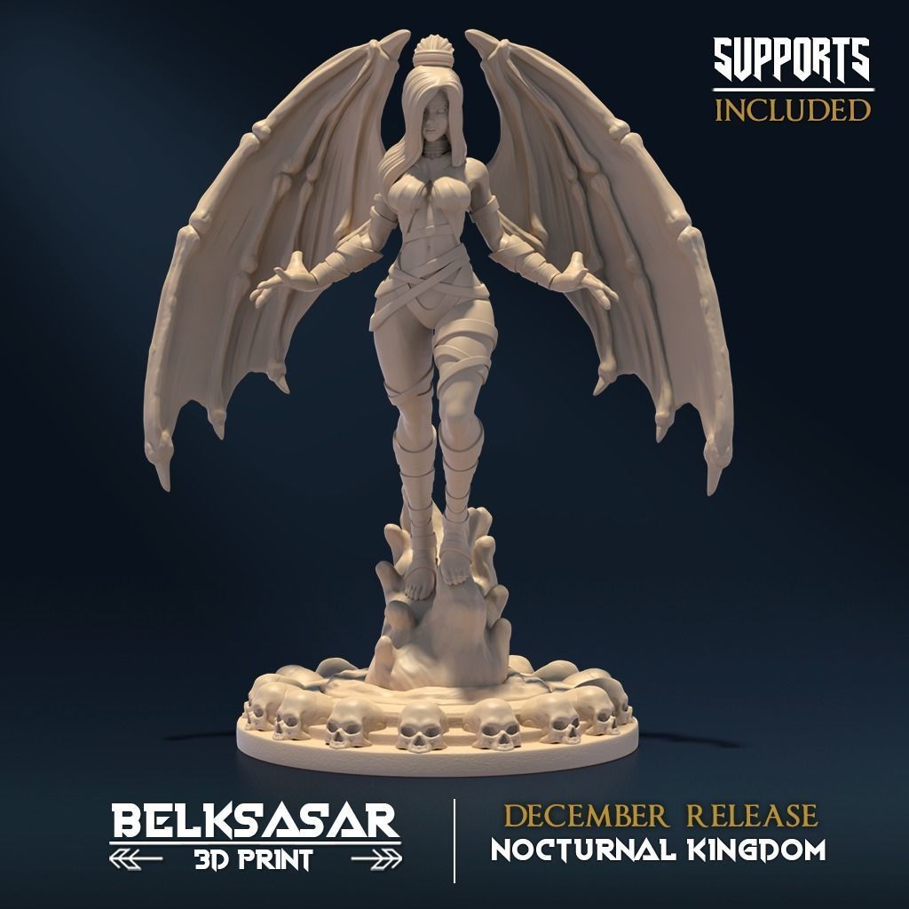 Nocturnal Wings A Nude and Normal 3D print model_2