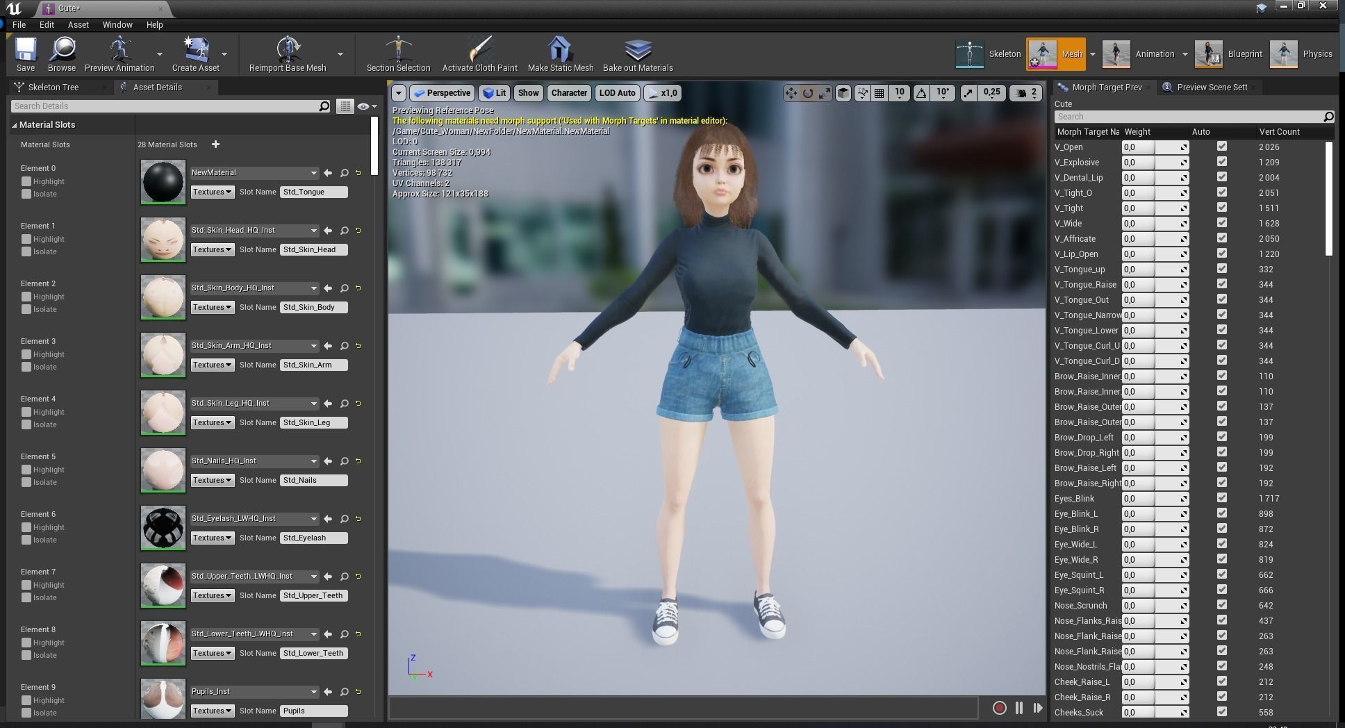 Realistic stylized  cartoon Female 3D Model Naked Woman Rigged Low-poly 3D model_30