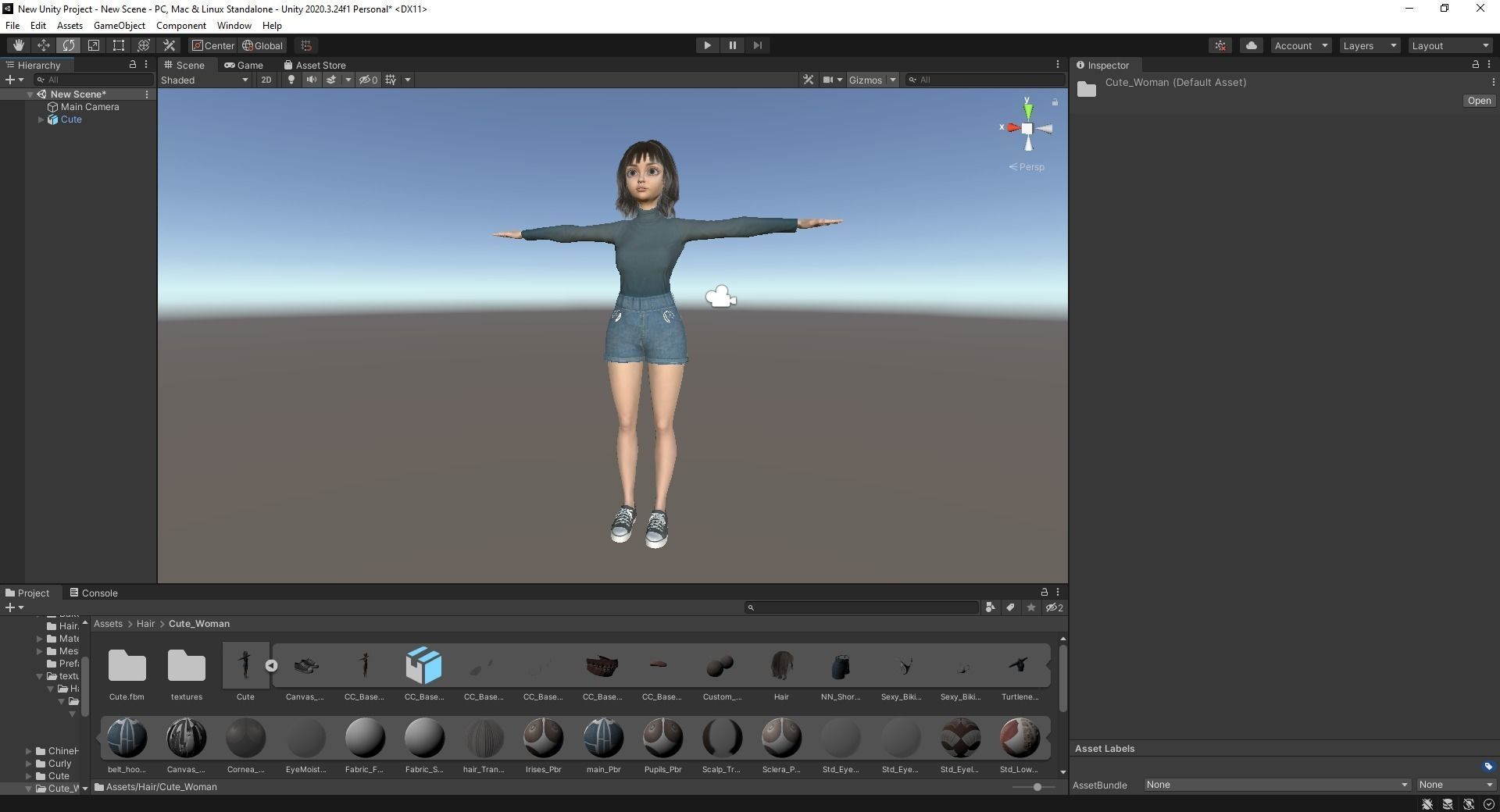 Realistic stylized  cartoon Female 3D Model Naked Woman Rigged Low-poly 3D model_47