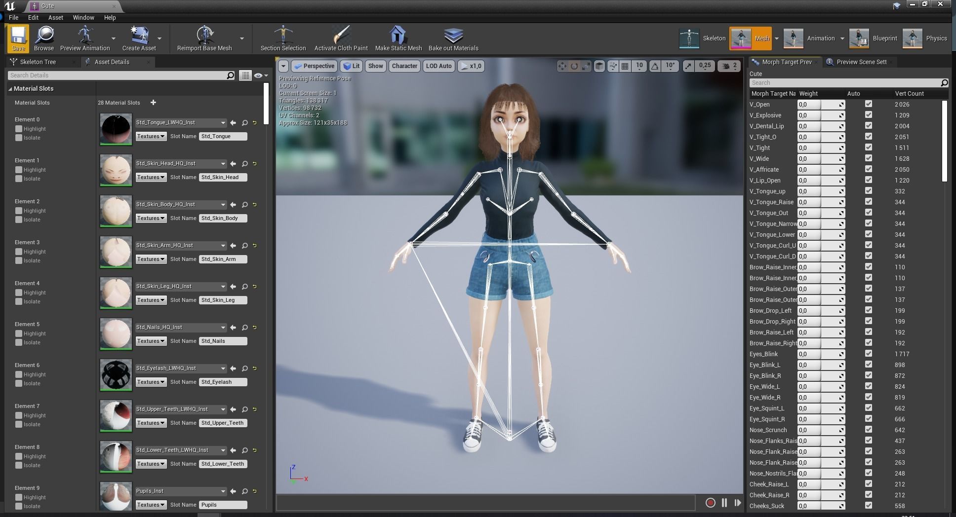 Realistic stylized  cartoon Female 3D Model Naked Woman Rigged Low-poly 3D model_33