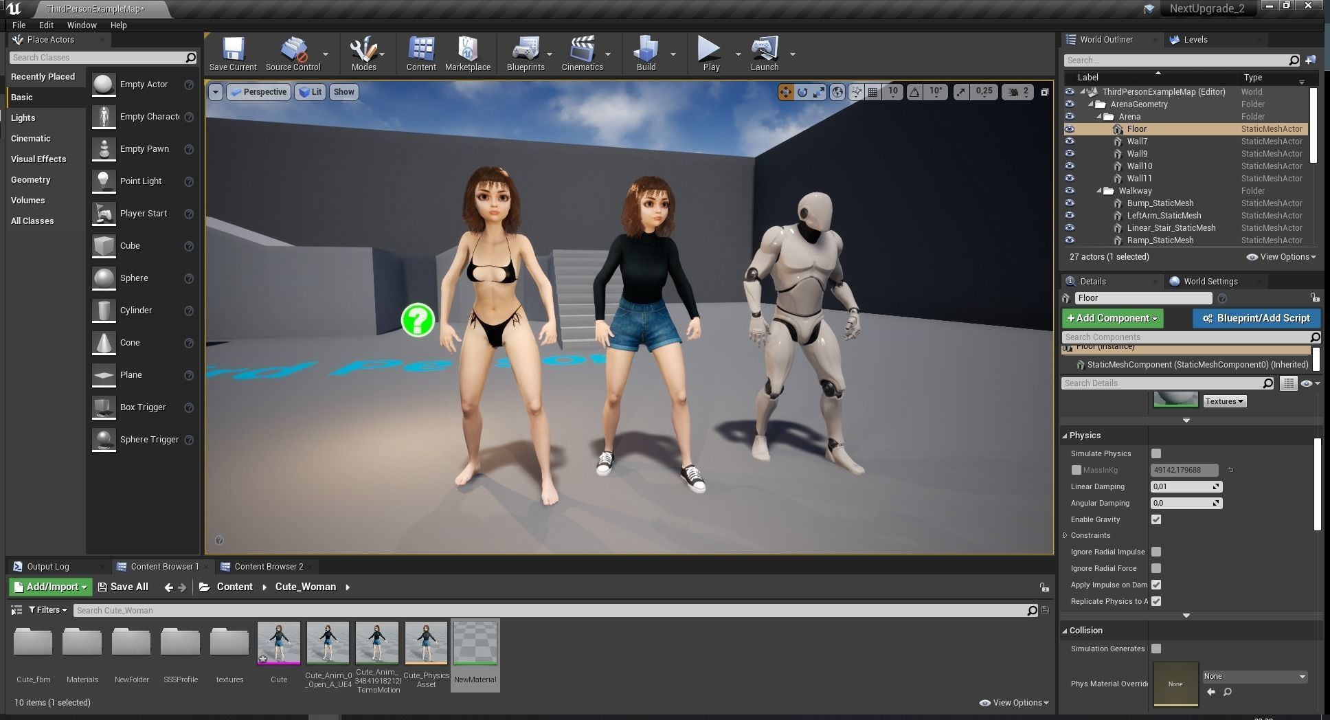 Realistic stylized  cartoon Female 3D Model Naked Woman Rigged Low-poly 3D model_29