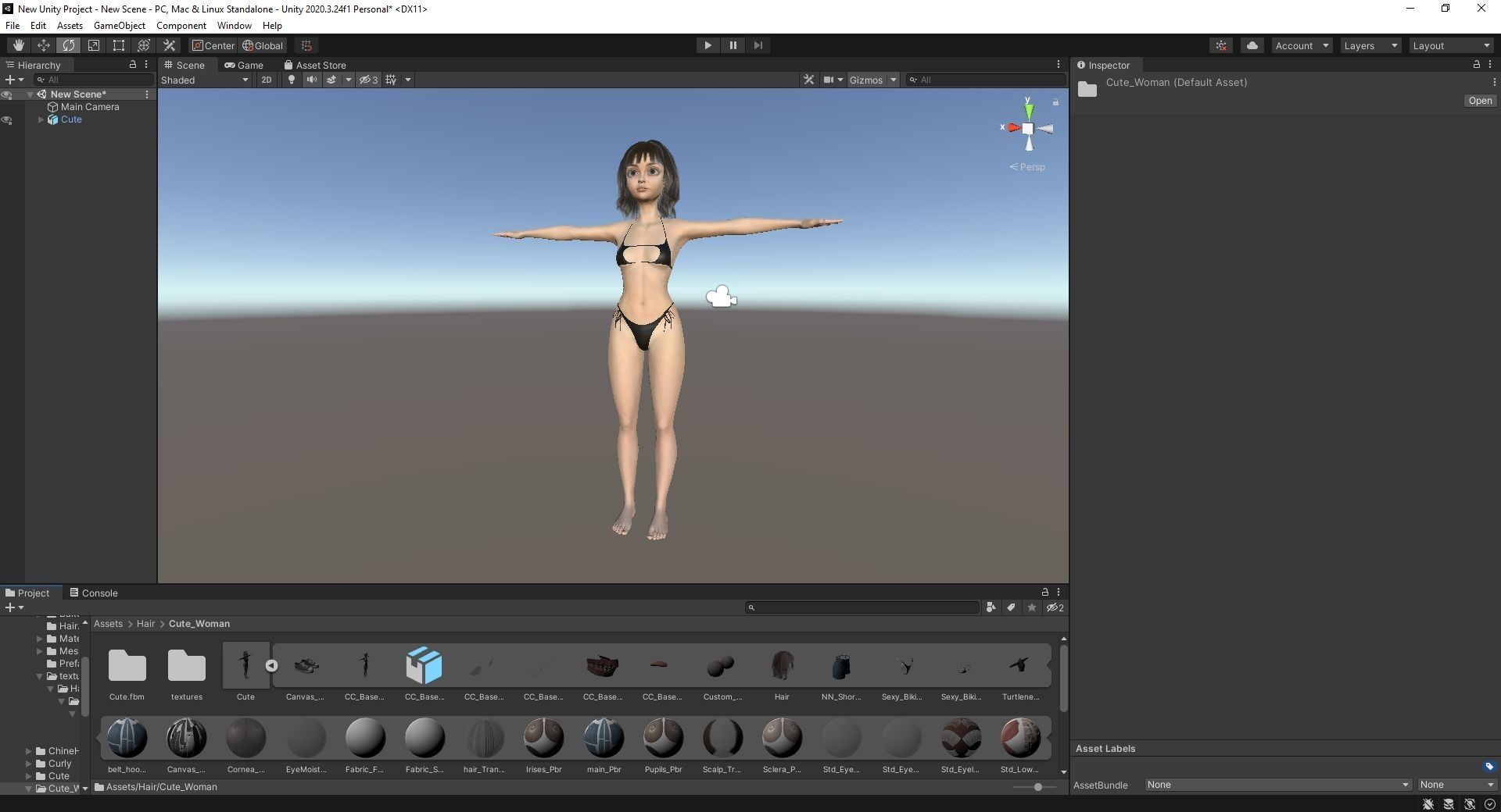Realistic stylized  cartoon Female 3D Model Naked Woman Rigged Low-poly 3D model_46