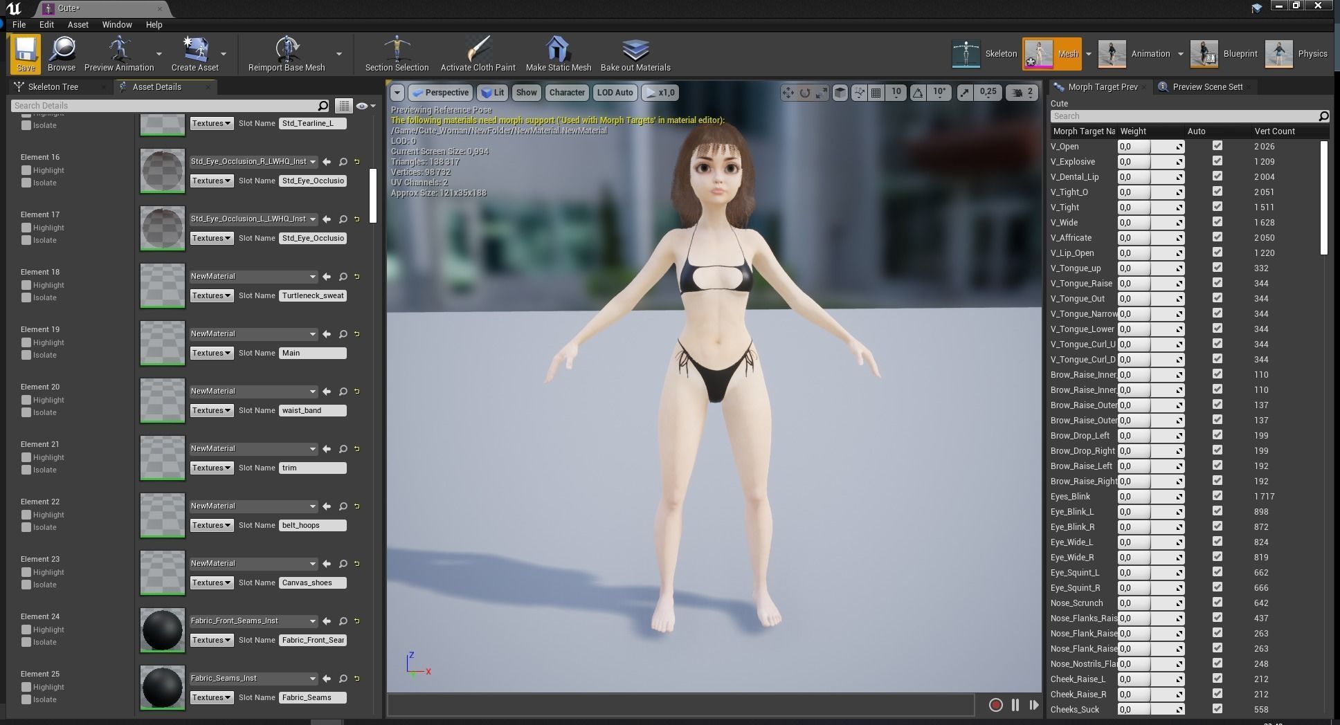 Realistic stylized  cartoon Female 3D Model Naked Woman Rigged Low-poly 3D model_31