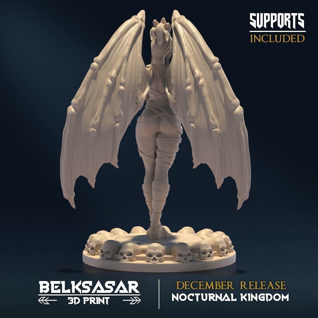 Nocturnal Wings C Nude and Normal 3D print model_6