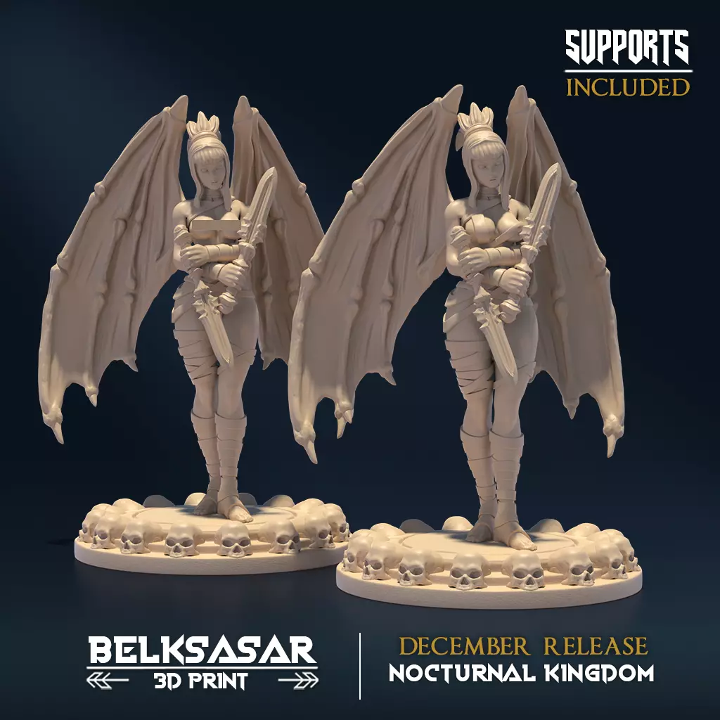 Nocturnal Wings C Nude and Normal 3D print model_0