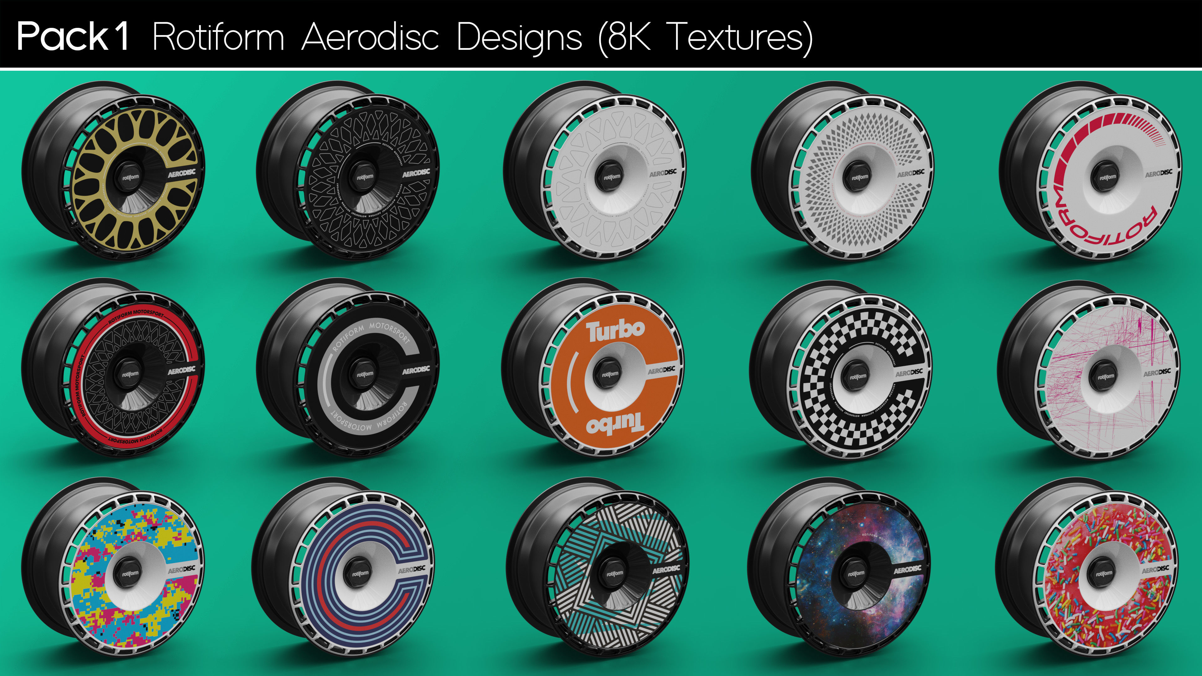 Rotiform Aerodisc Turbofan Rim 3D Model and Designs 3D model_1