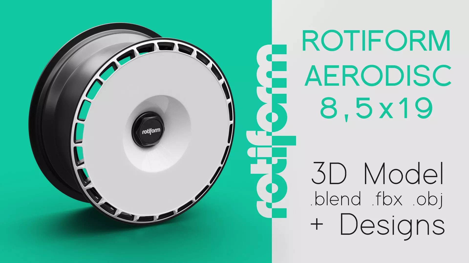 Rotiform Aerodisc Turbofan Rim 3D Model and Designs 3D model_0