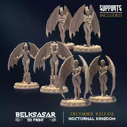 Nocturnal Wings Nude and Normal Set x6