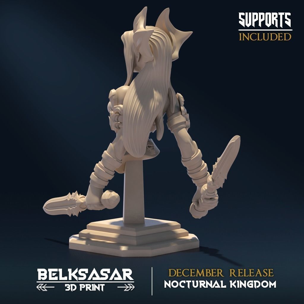 Vampiress Bust Topless and Normal 3D print model_3