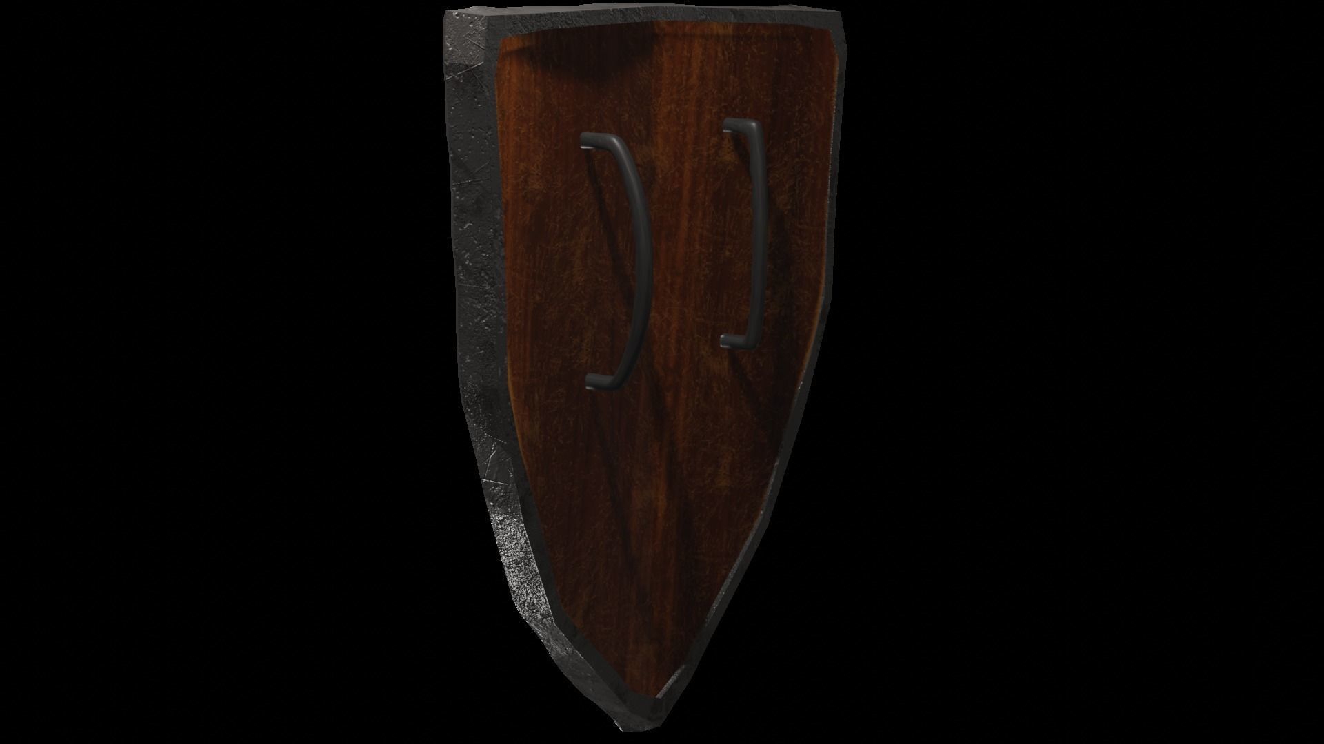 Shield Wooden Medieval Knight Adventurer Warrior 3D model_2