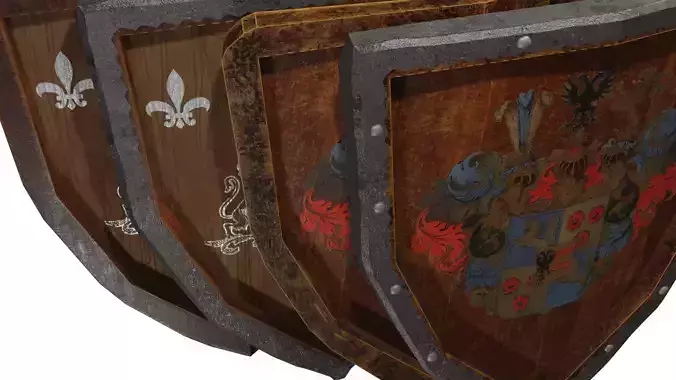 Shield Wooden Medieval Knight Adventurer Warrior