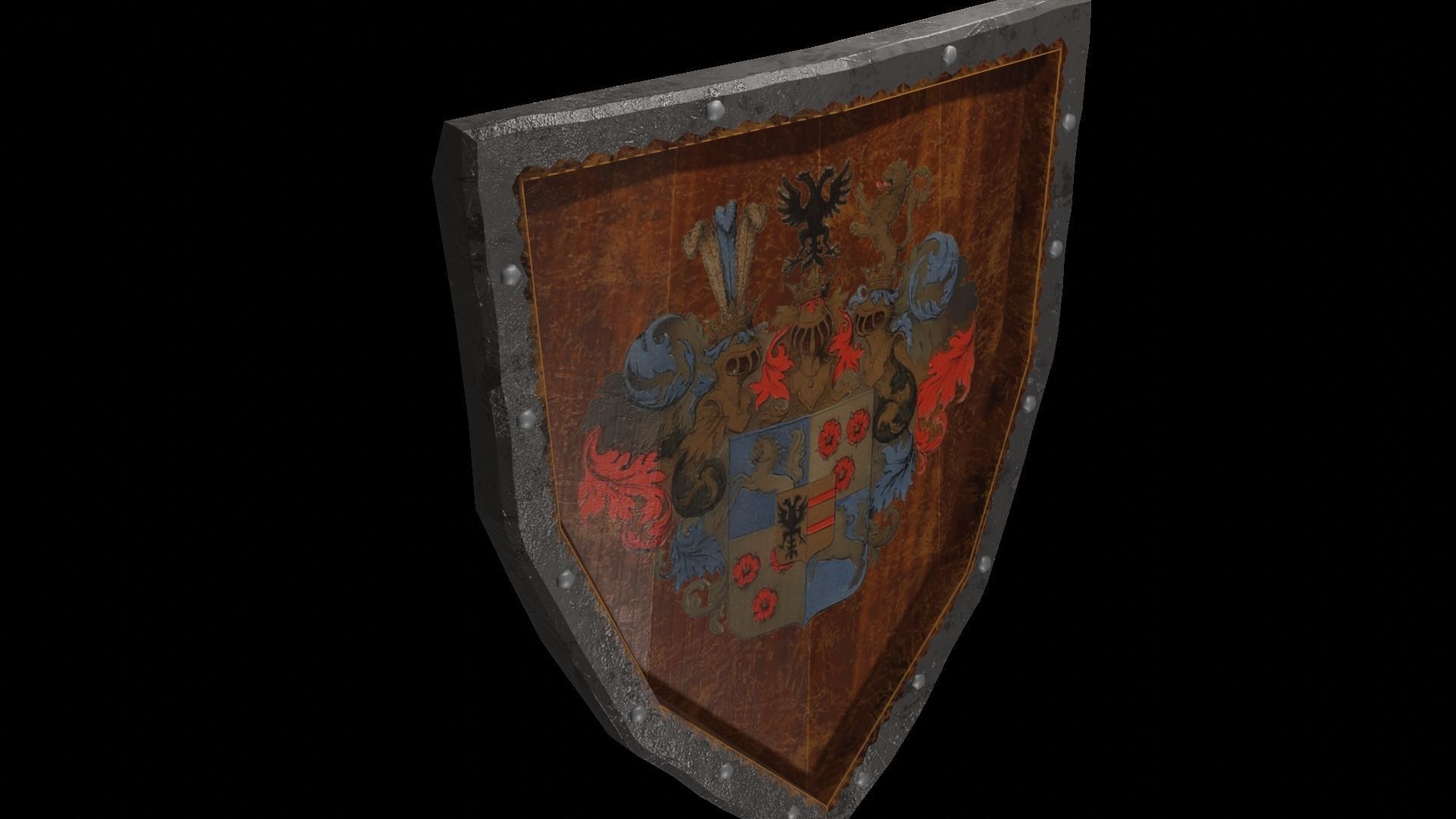 Shield Wooden Medieval Knight Adventurer Warrior 3D model_20