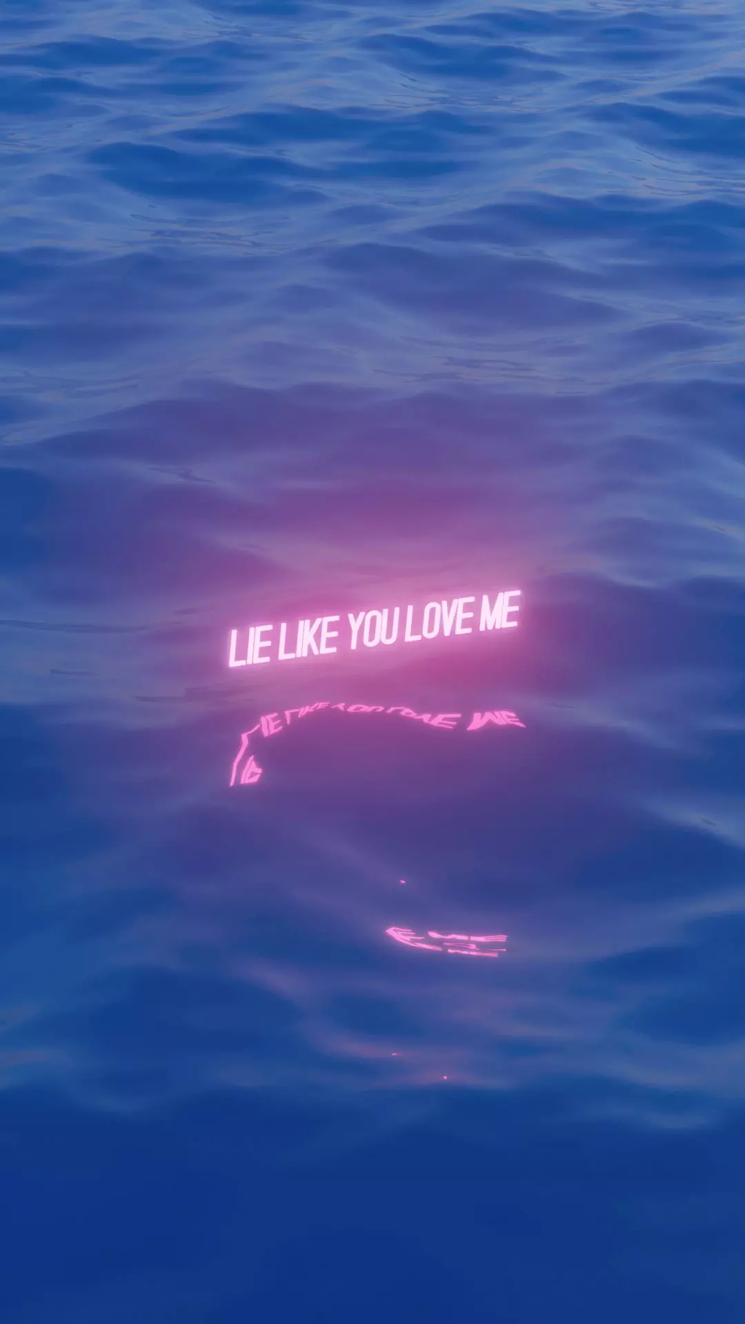 Ocean Text Neon Wallpaper Rosalia 3D model_0