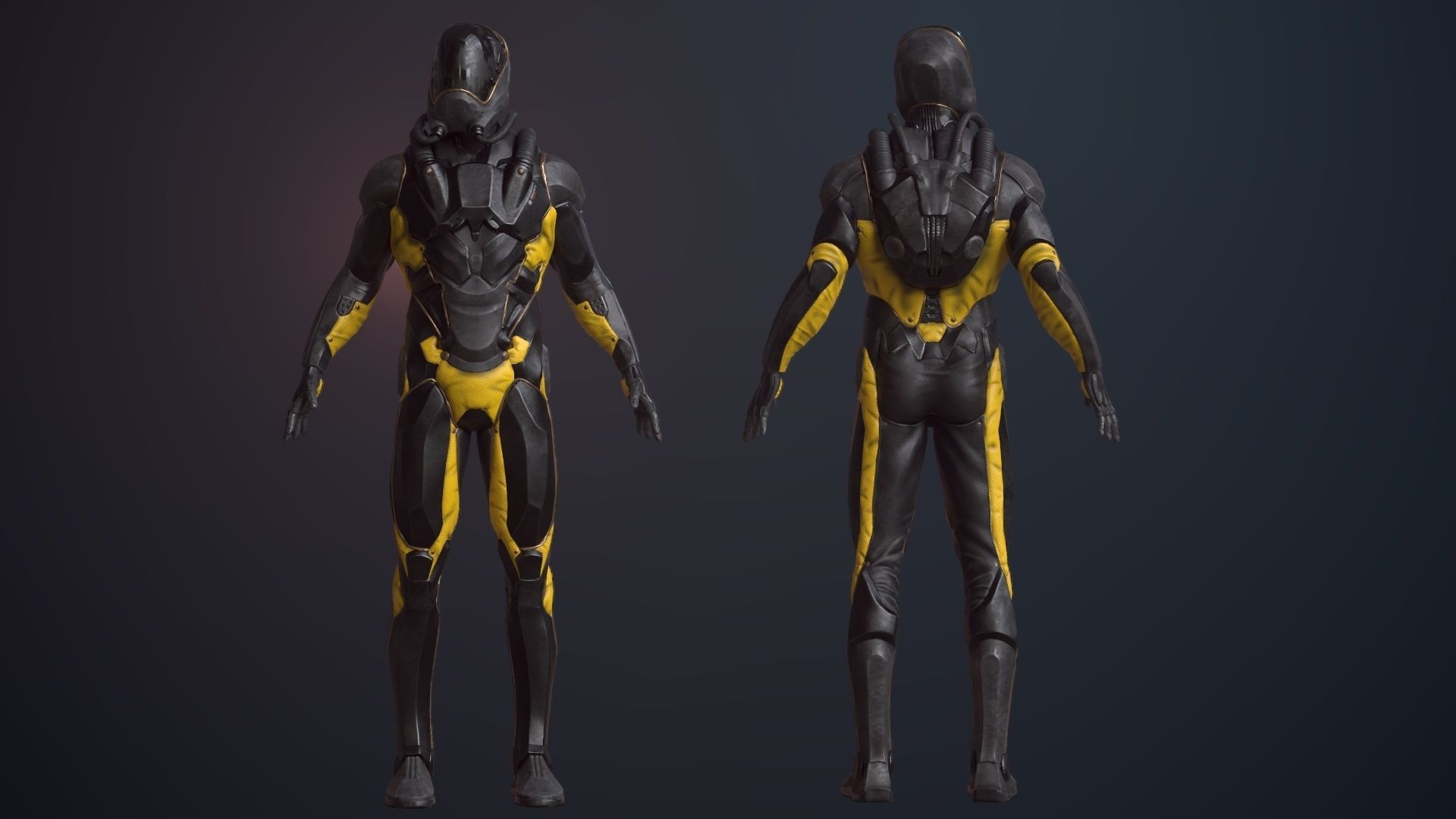 Cyber Man Low-poly 3D model_6