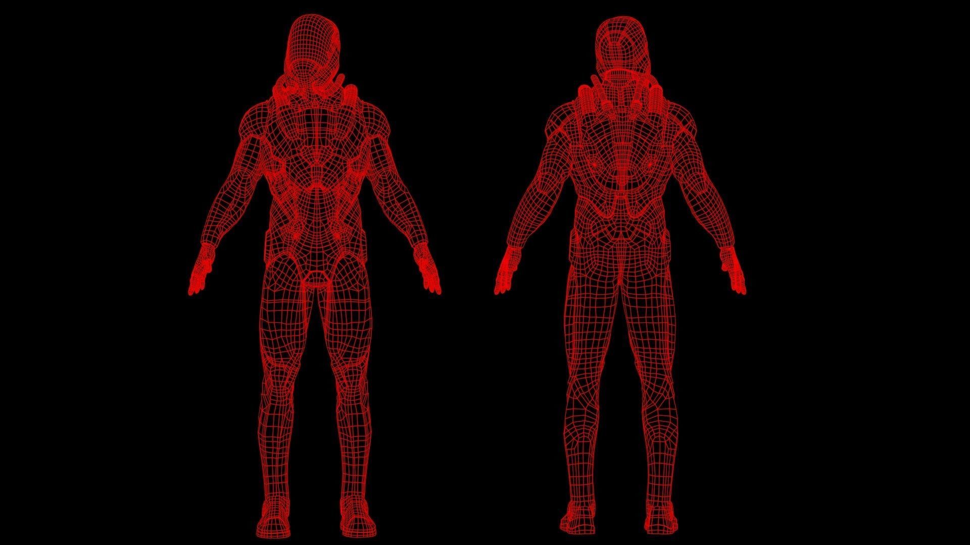 Cyber Man Low-poly 3D model_11
